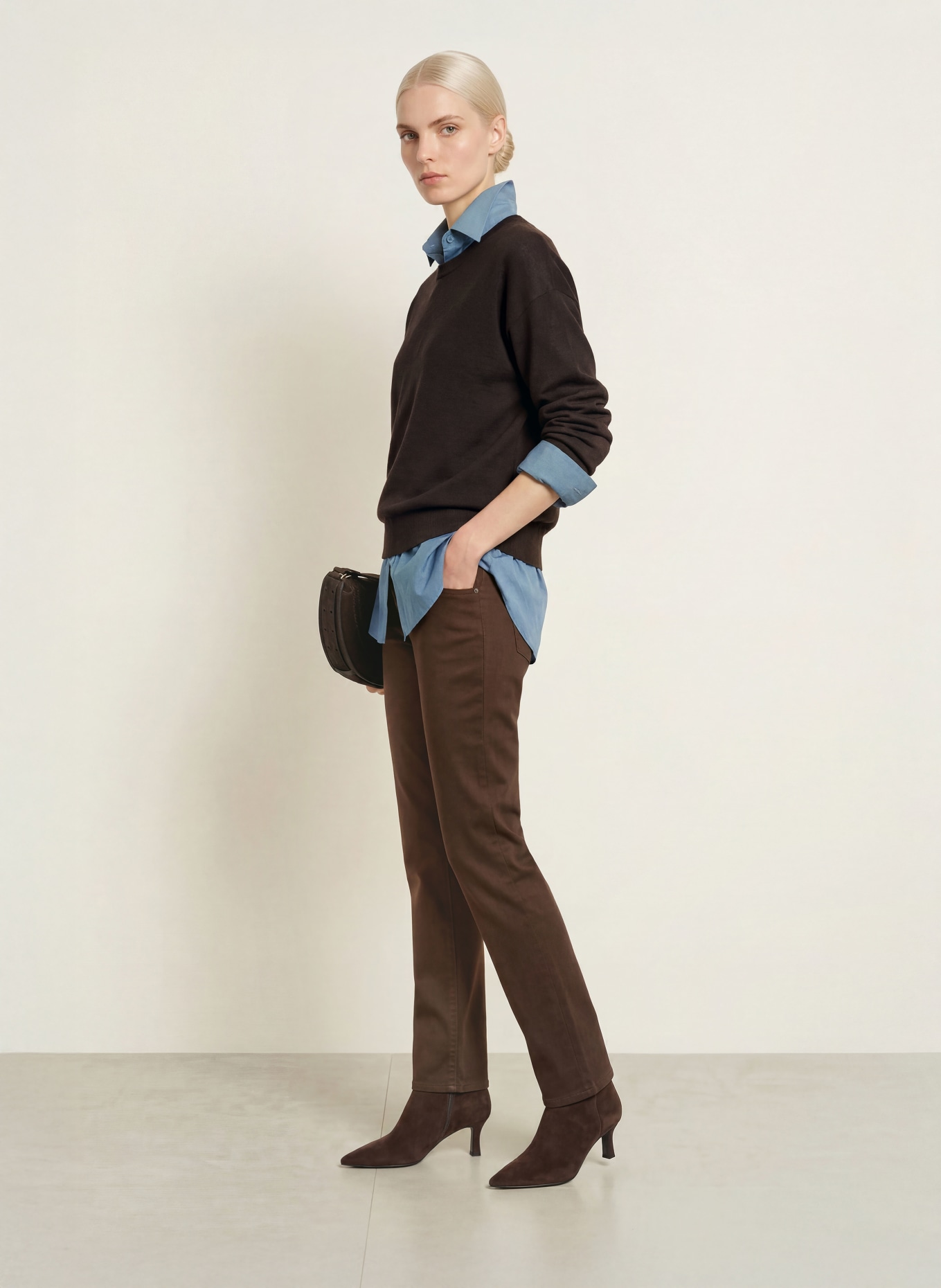 darling harbour Pullover aus Merinowolle: DARK CHOCOLATE