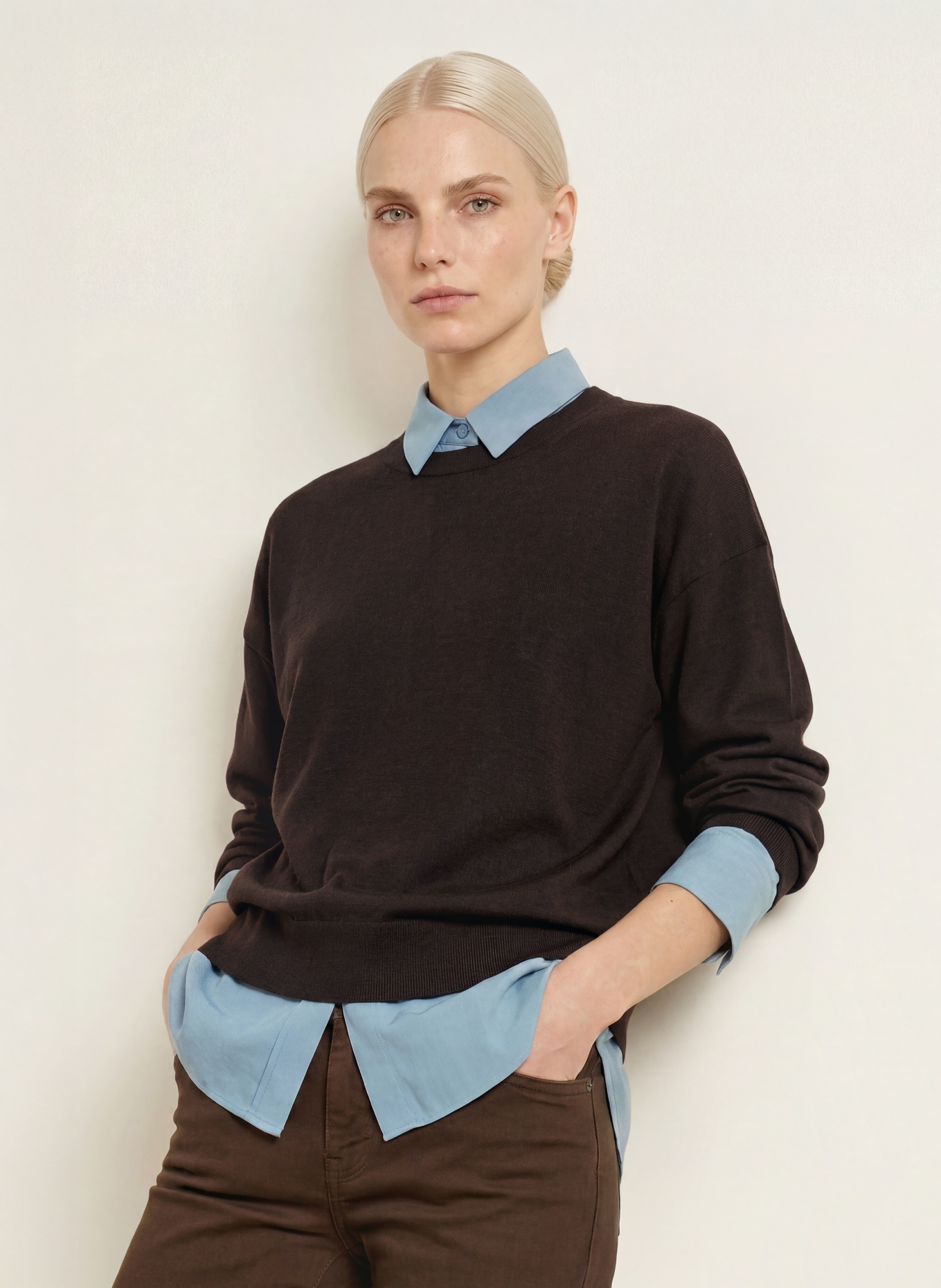 darling harbour Pullover aus Merinowolle: DARK CHOCOLATE