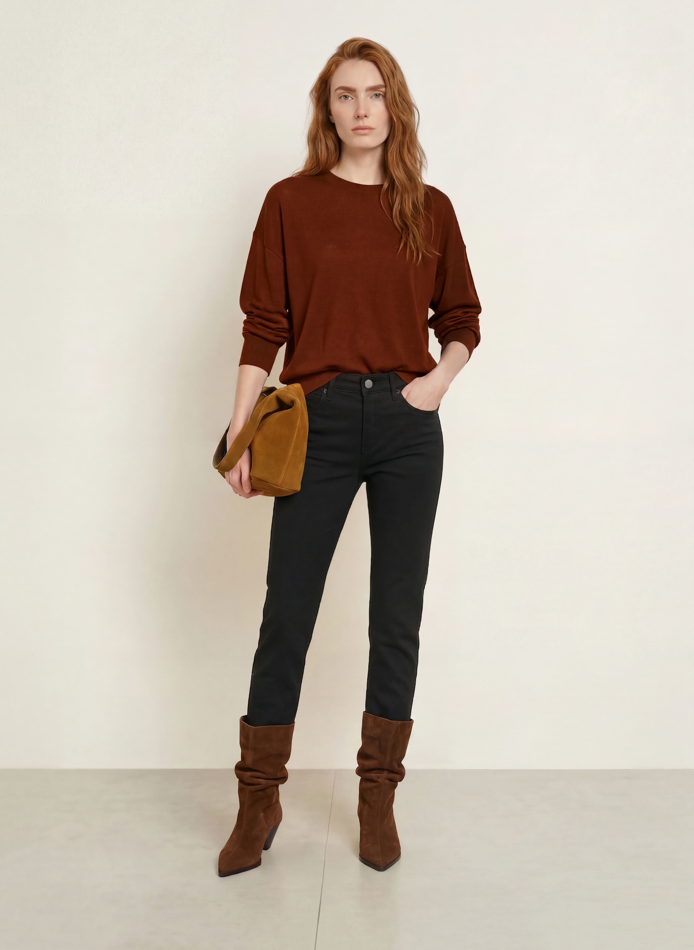 darling harbour Pullover aus Merinowolle: CINNAMON