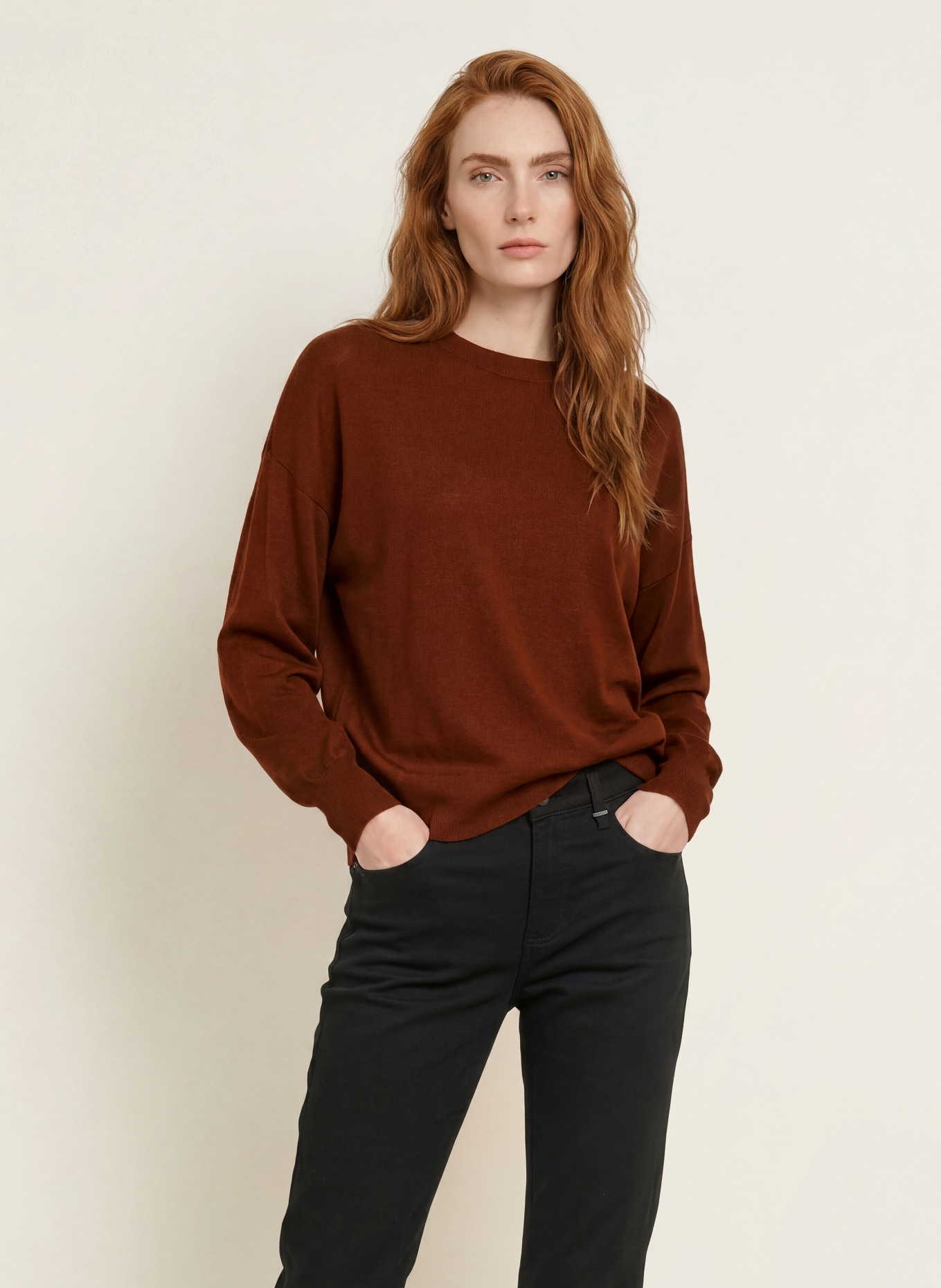 darling harbour Pullover aus Merinowolle: CINNAMON
