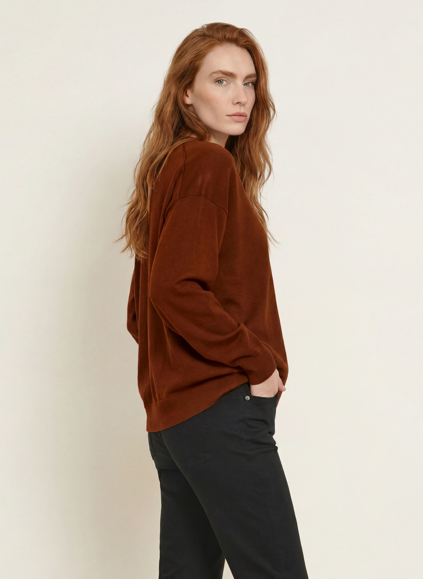 darling harbour Pullover aus Merinowolle: CINNAMON