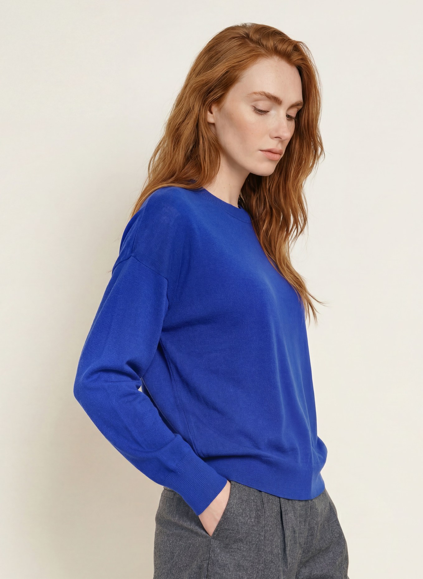 darling harbour Pullover aus Merinowolle: COBALT BLUE