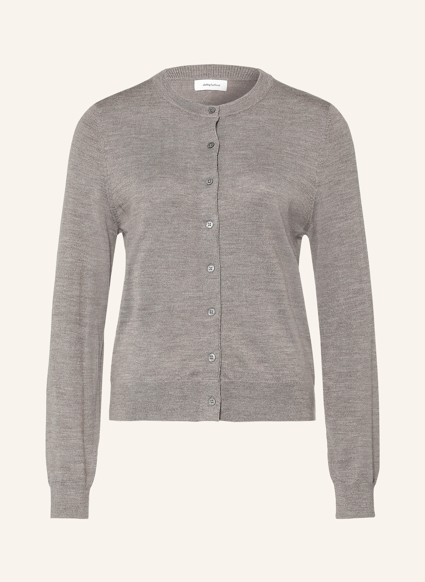 darling harbour Merinowool Cardigan: STONE MELANGE
