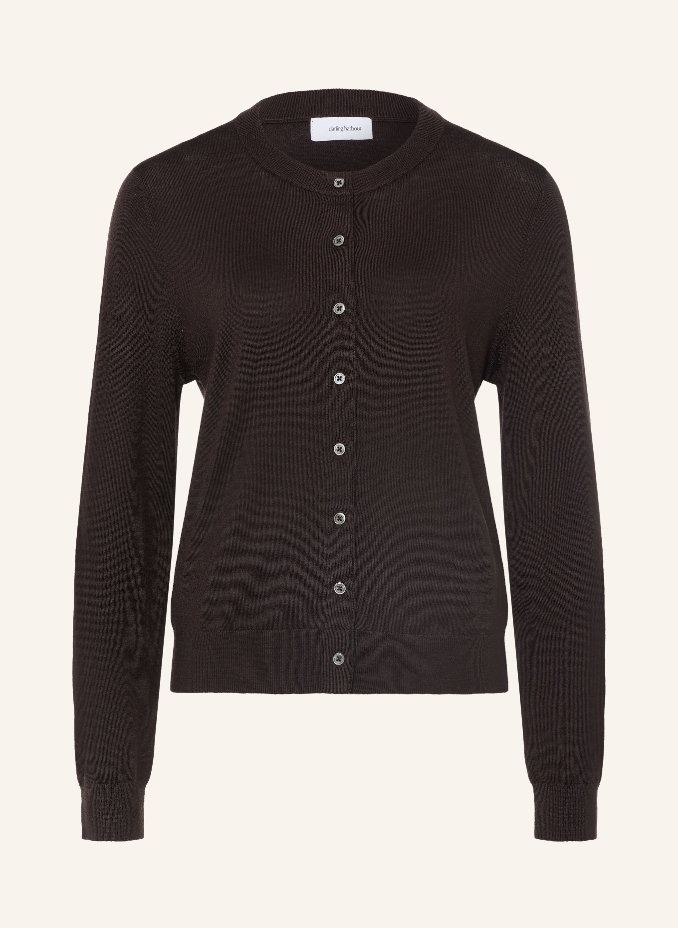 darling harbour Gilet en laine mérinos: DARK CHOCOLATE