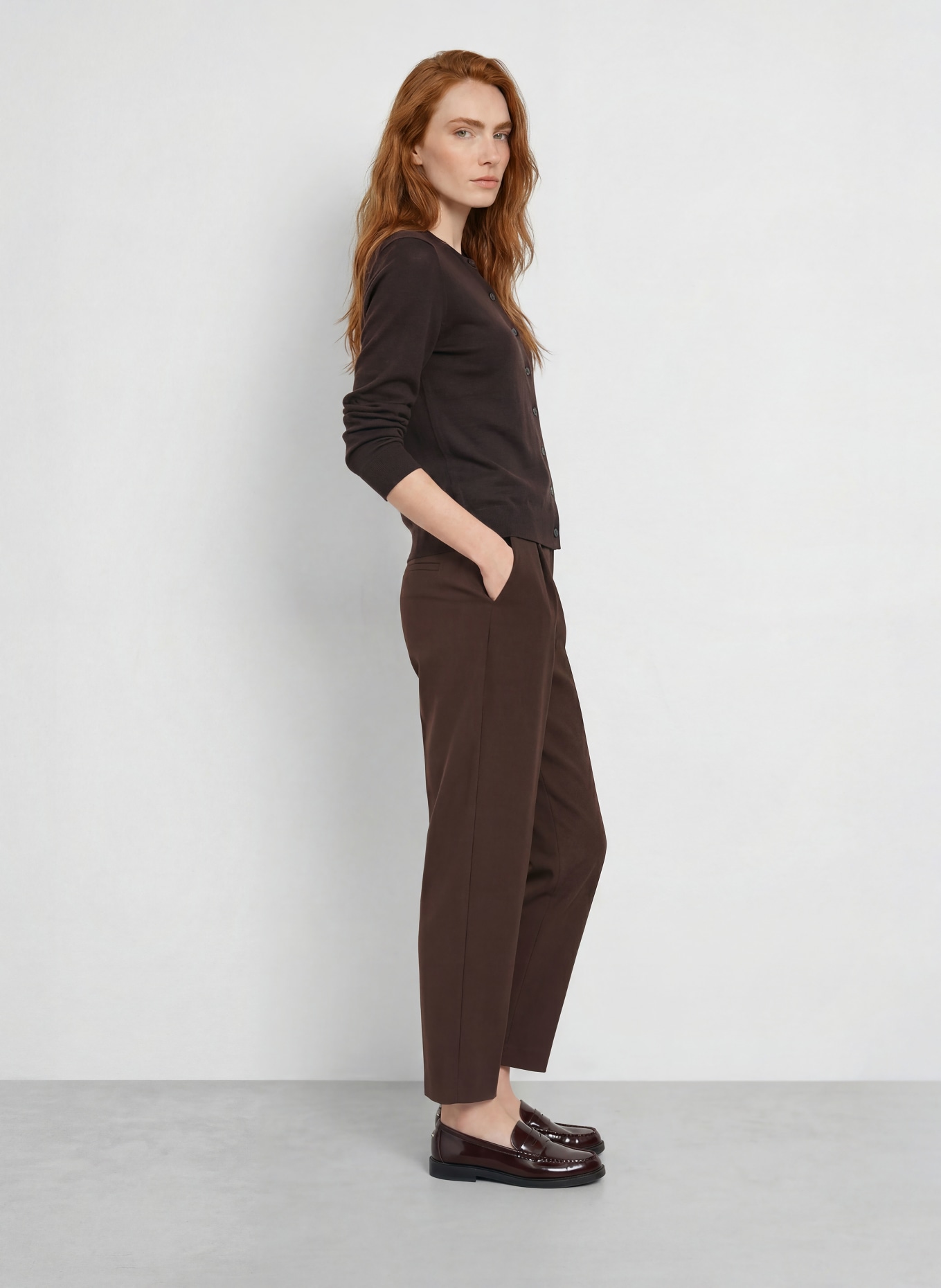 darling harbour Gilet en laine mérinos: DARK CHOCOLATE