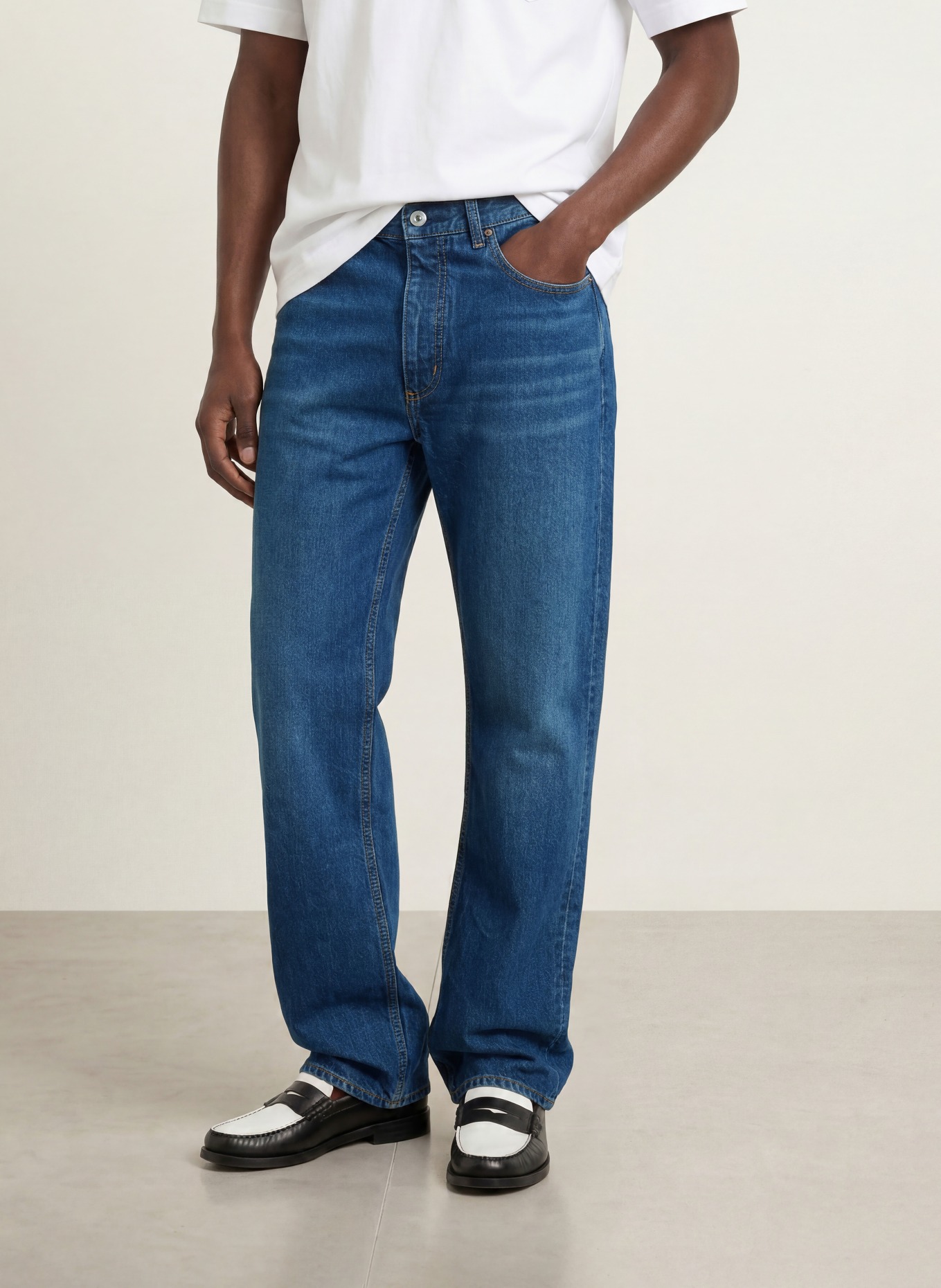 HUGO Džíny JONAH Straight Fit: 429 MEDIUM BLUE