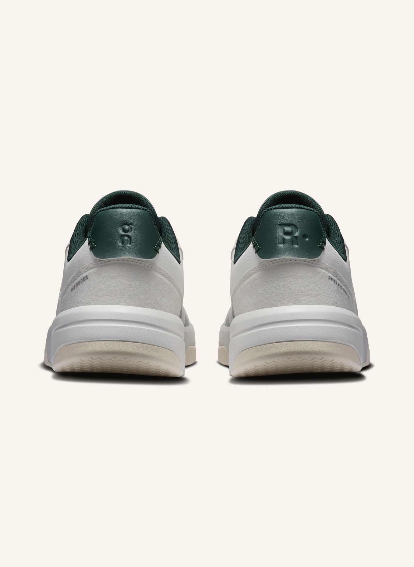 On Sneaker THE ROGER CLUBHOUSE: WEISS / DUNKELGRÜN