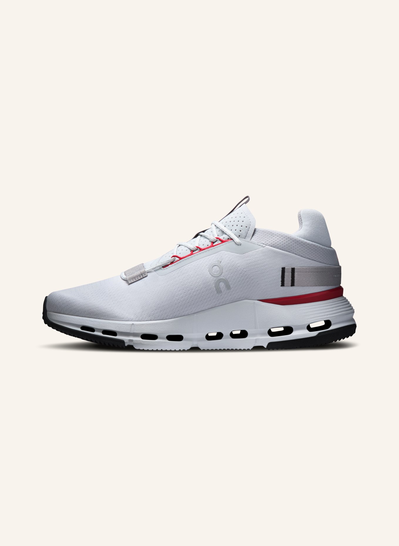 On CLOUDNOVA 2 Sneakers: LIGHT GRAY / RED