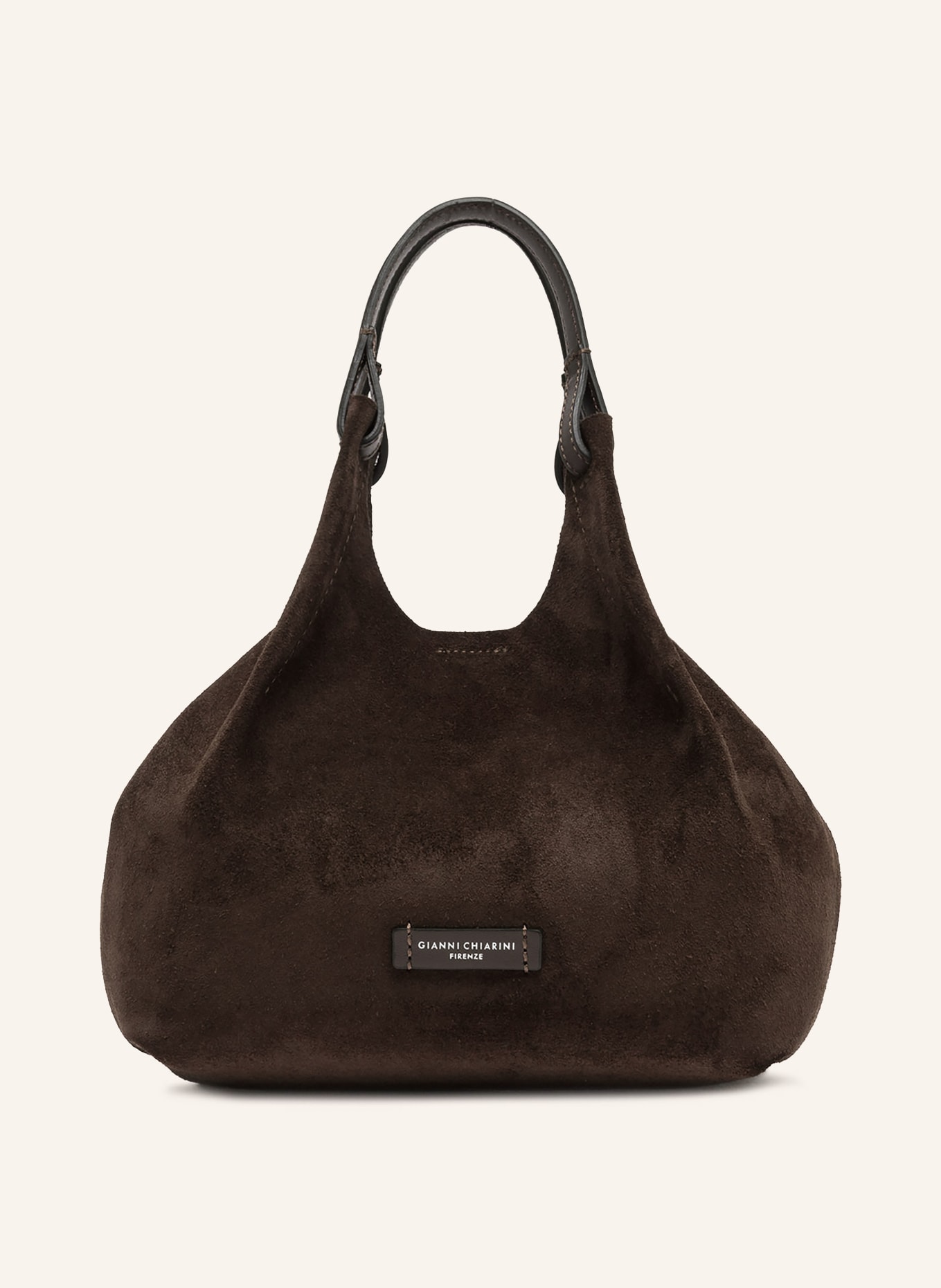 GIANNI CHIARINI Handtas DUA MEDIUM met Pouch: MARRON FONCÉ / ZILVER