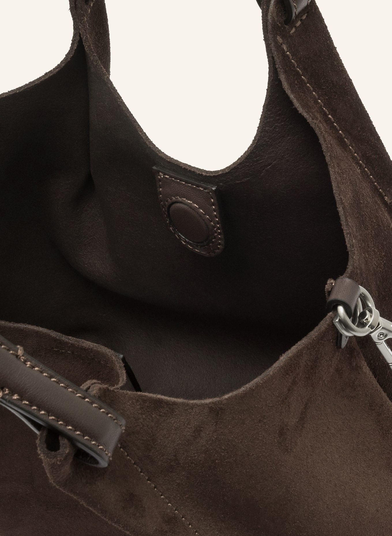 GIANNI CHIARINI Handtas DUA MEDIUM met Pouch: MARRON FONCÉ / ZILVER