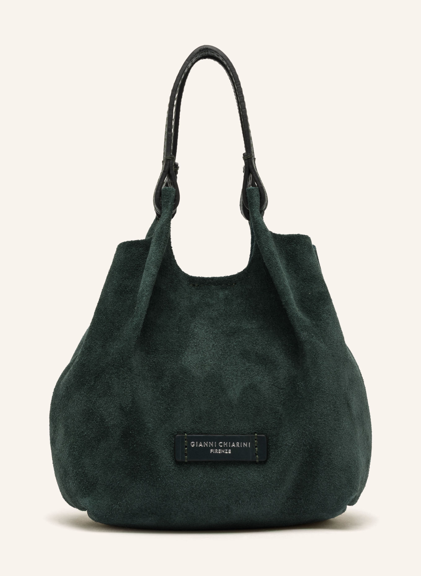 GIANNI CHIARINI Handtasche DUA M: DUNKELGRÜN / SILBER