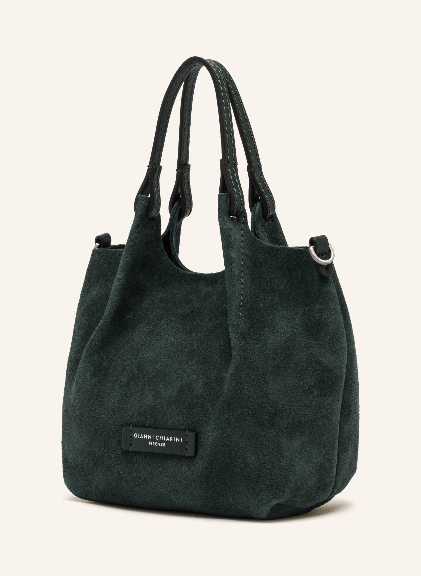 GIANNI CHIARINI Handtasche DUA M: DUNKELGRÜN / SILBER