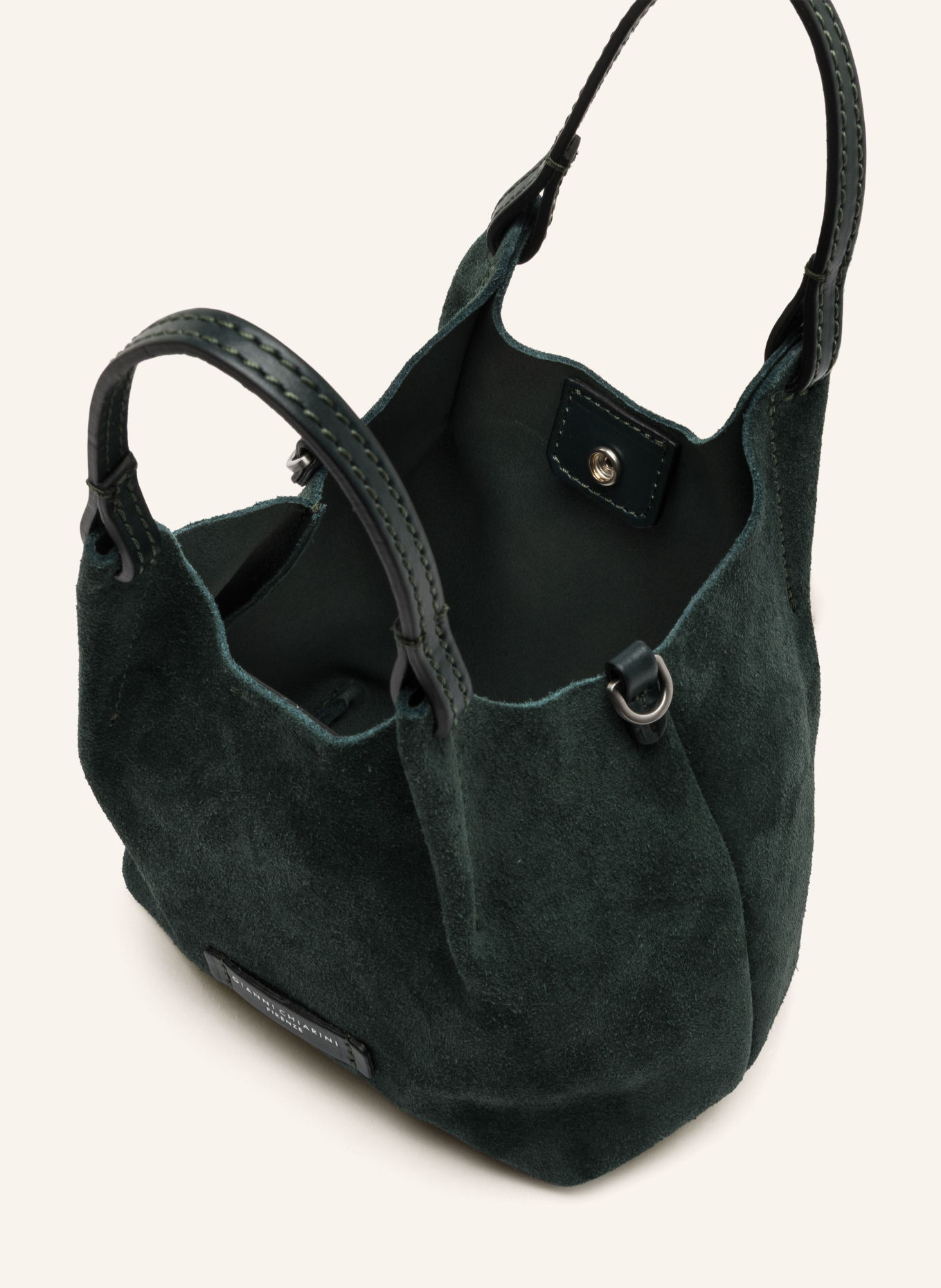 GIANNI CHIARINI Handtasche DUA M: DUNKELGRÜN / SILBER