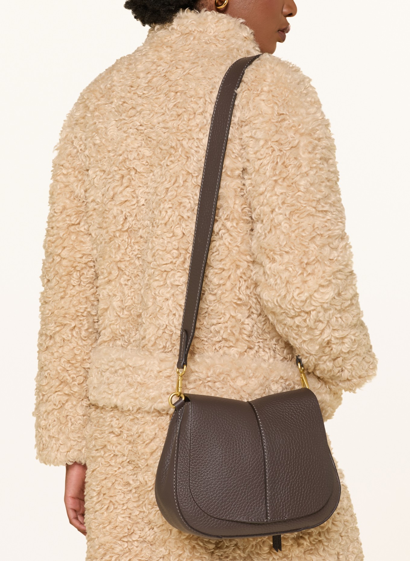 GIANNI CHIARINI HELENA Shoulder Bag: DARK BROWN / GOLD