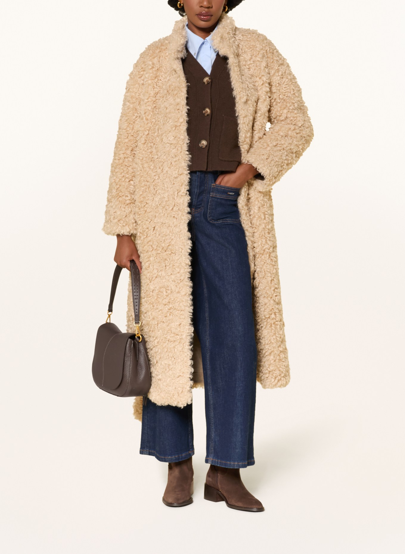 GIANNI CHIARINI HELENA Shoulder Bag: DARK BROWN / GOLD
