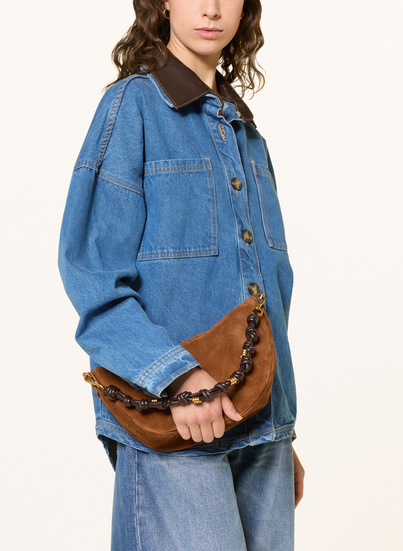 GIANNI CHIARINI Sac à main CLEO: MARRON / OR