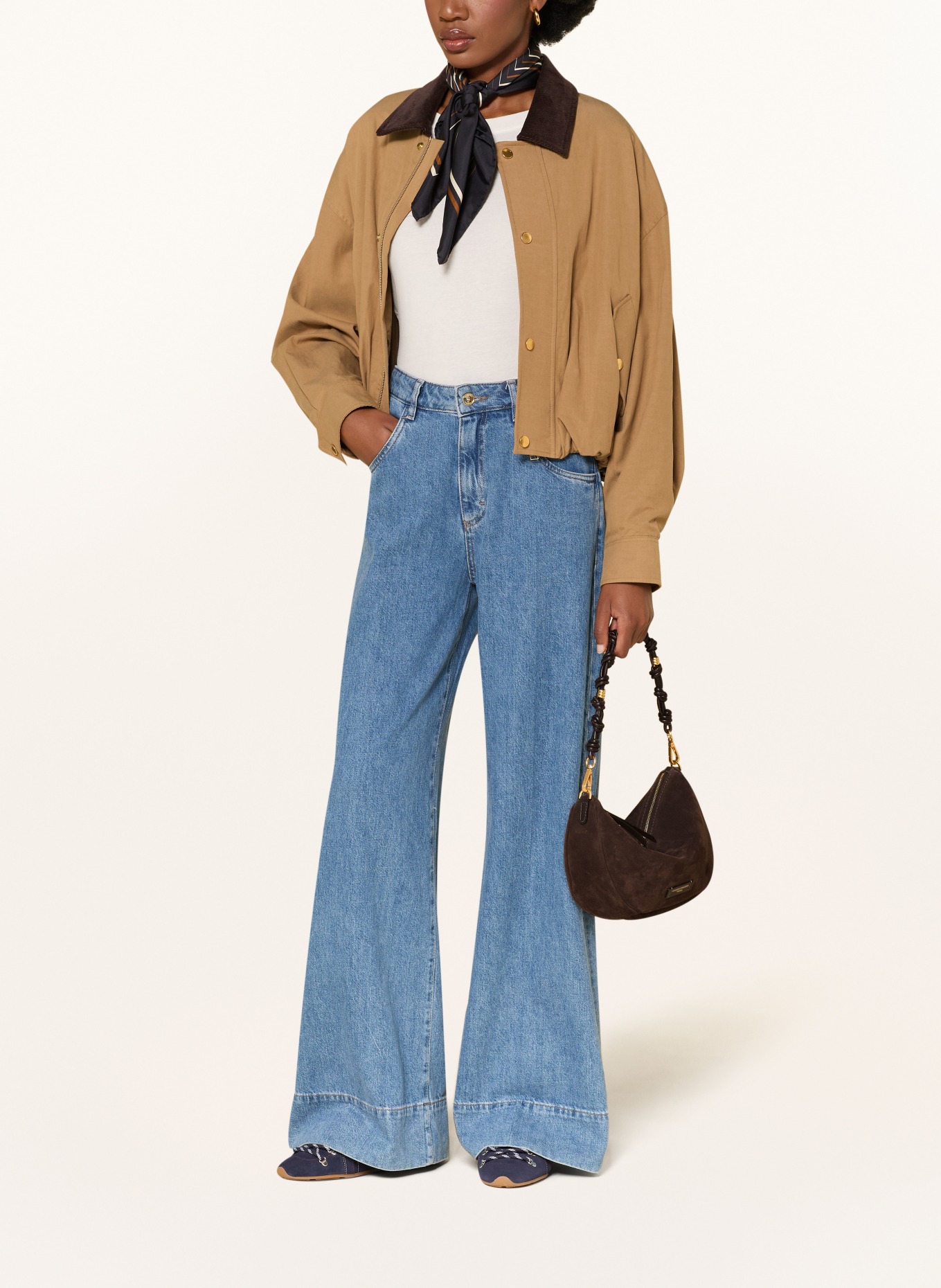 GIANNI CHIARINI Sac à main CLEO: MARRON FONCÉ / OR
