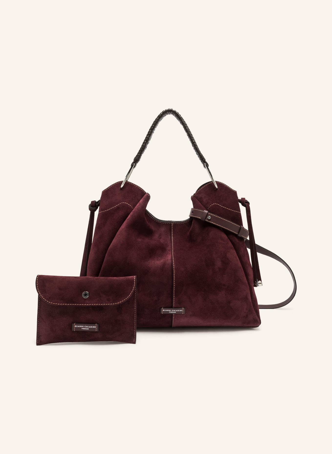 GIANNI CHIARINI Sac seau ERA avec pochette: ROUGE FONCÉ