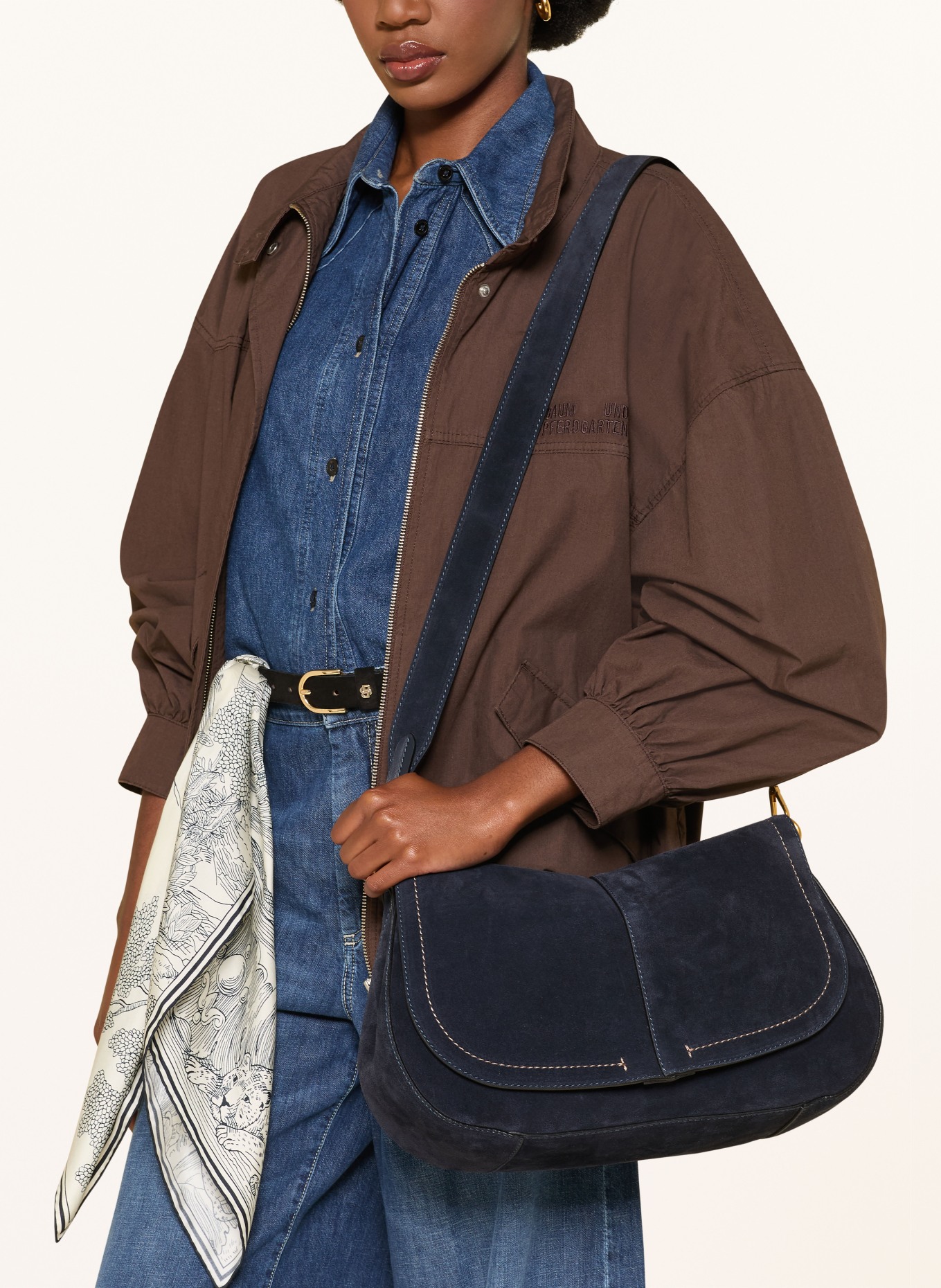 GIANNI CHIARINI HELENA Handbag: DARK BLUE / GOLD