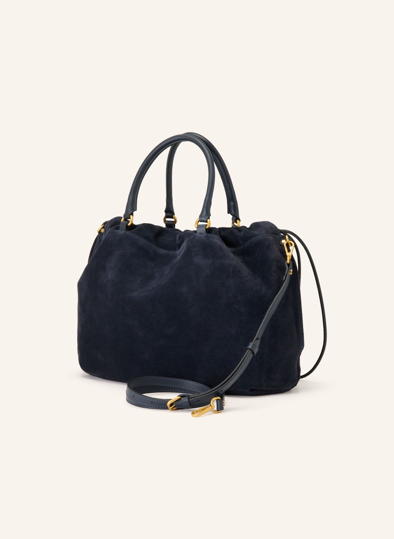 GIANNI CHIARINI MORGANA LARGE Bucket bag: DARK BLUE / GOLD