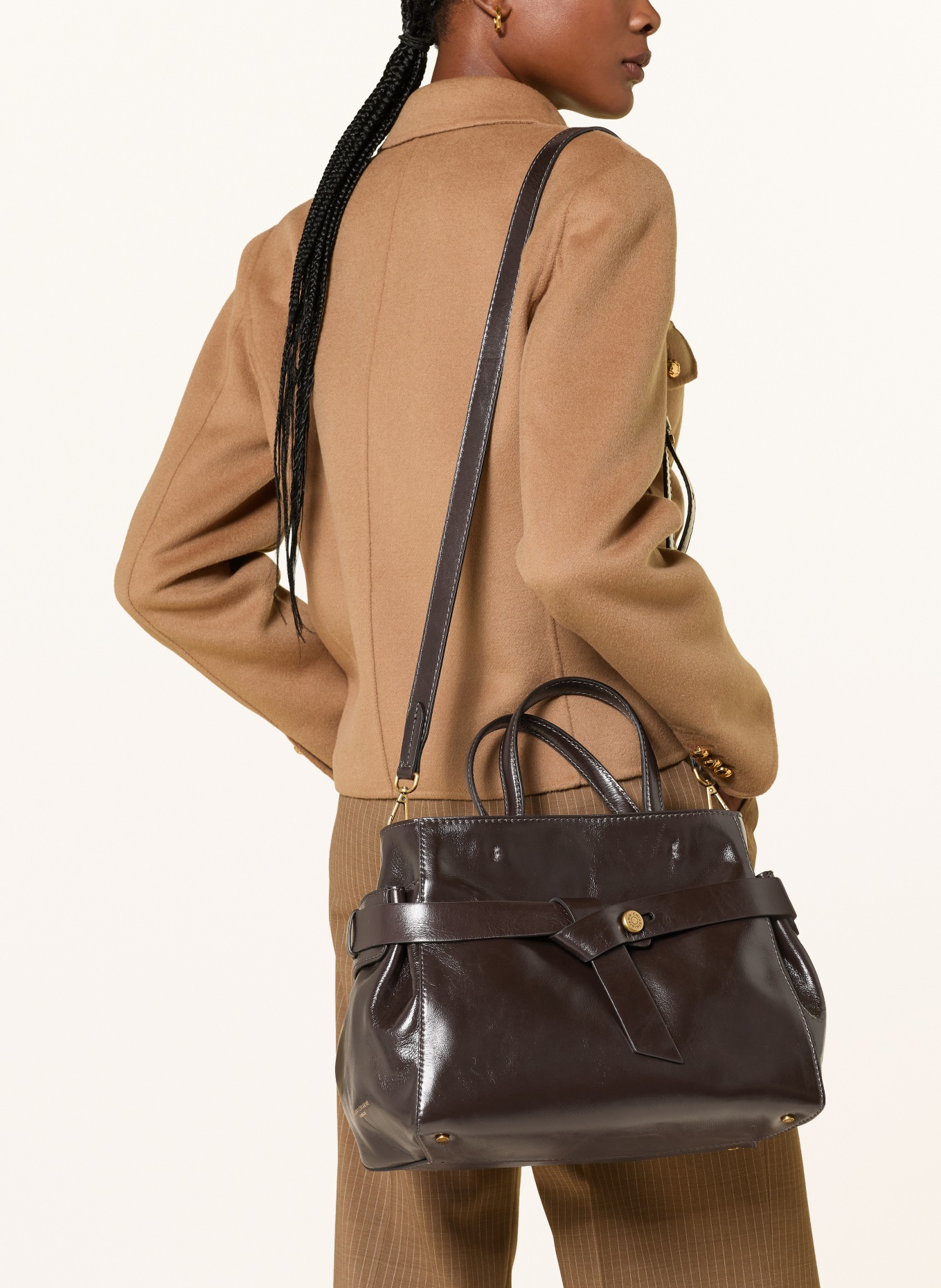 GIANNI CHIARINI MIRANDA Handbag: DARK BROWN / GOLD