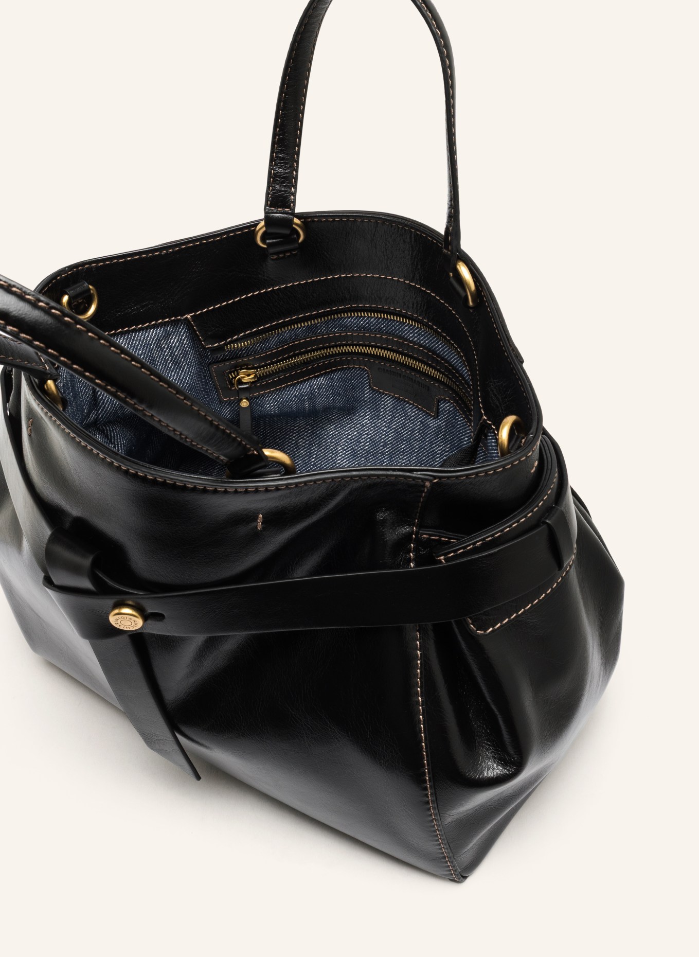 GIANNI CHIARINI Handtas MIRANDA: ZWART / GOUD