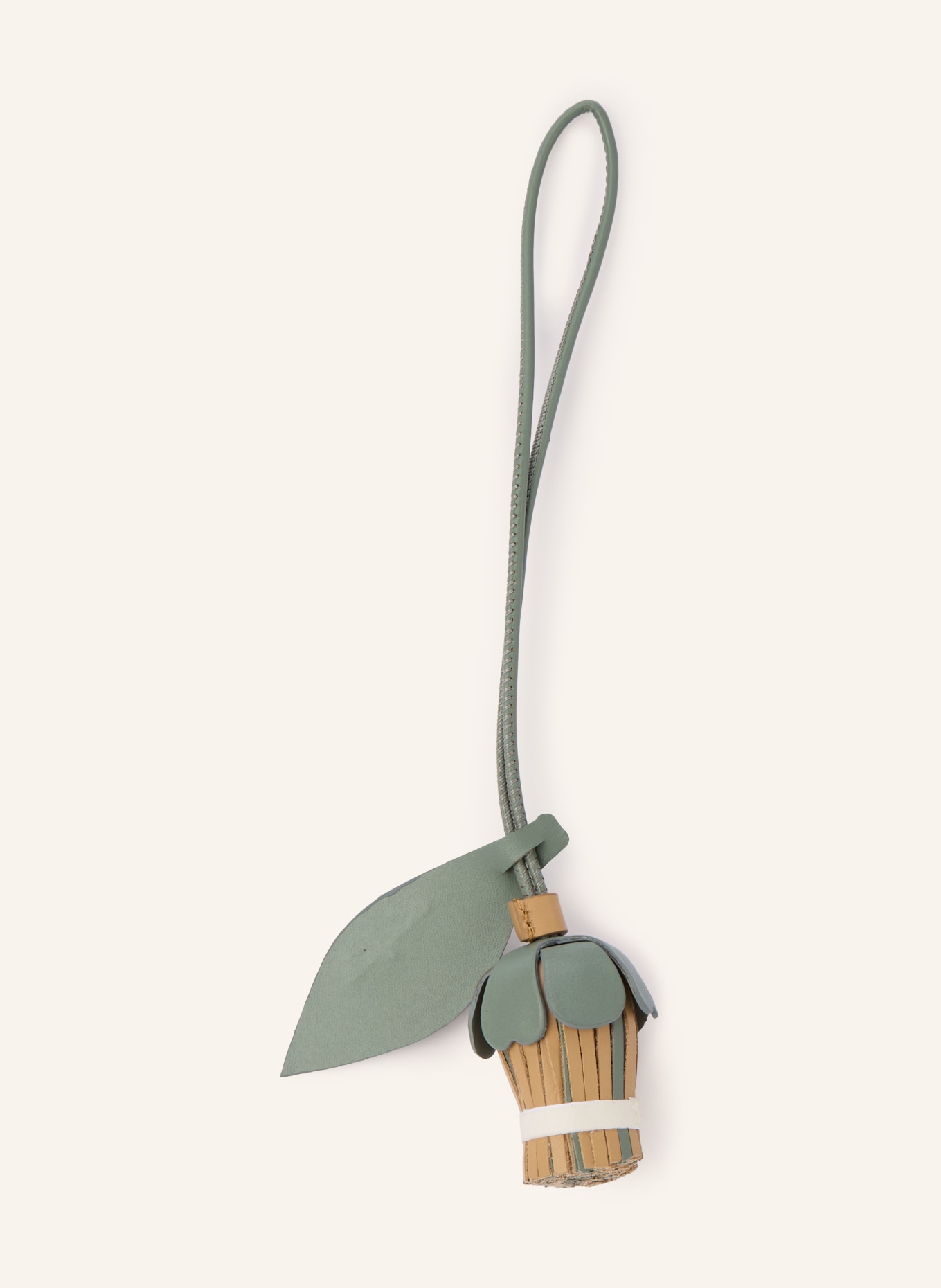 CALA JADE Tassenhanger FLORAL BALL: BEIGE / GROEN