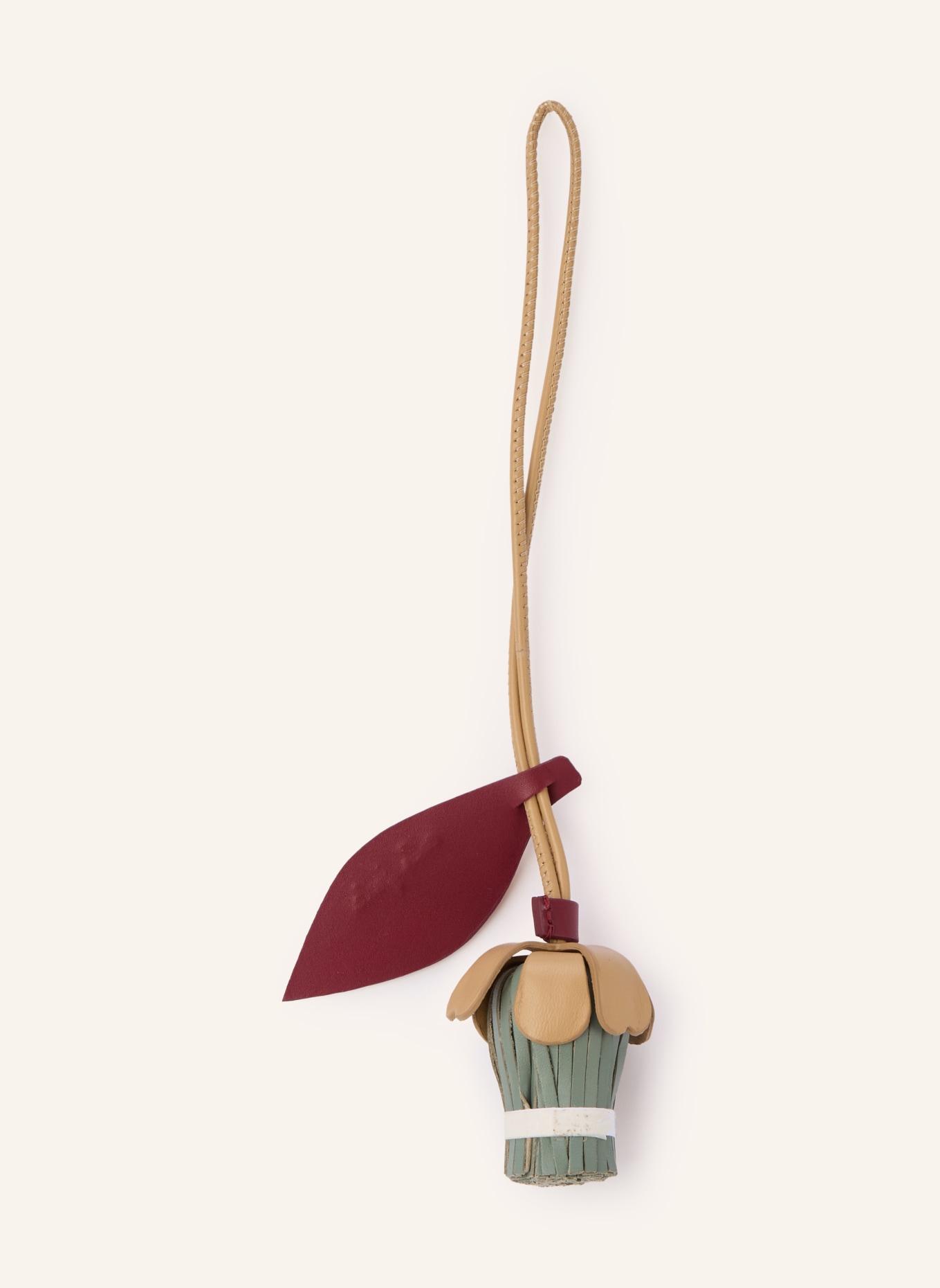 CALA JADE Tassenhanger FLORAL BALL: DONKERROOD / BEIGE / LICHTGROEN