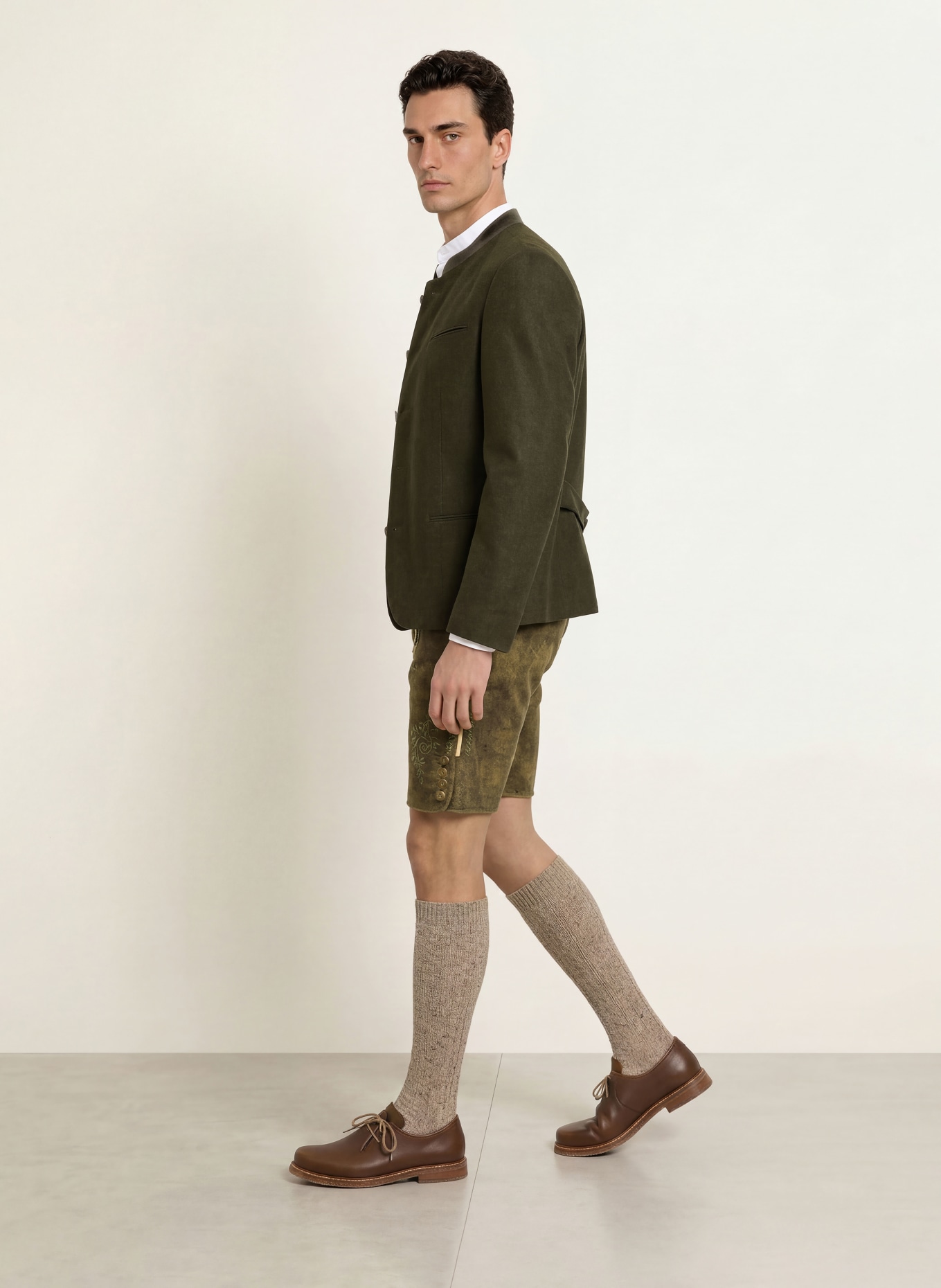 BECKERT Traditionele lederhose ATTERGAU: BRUIN