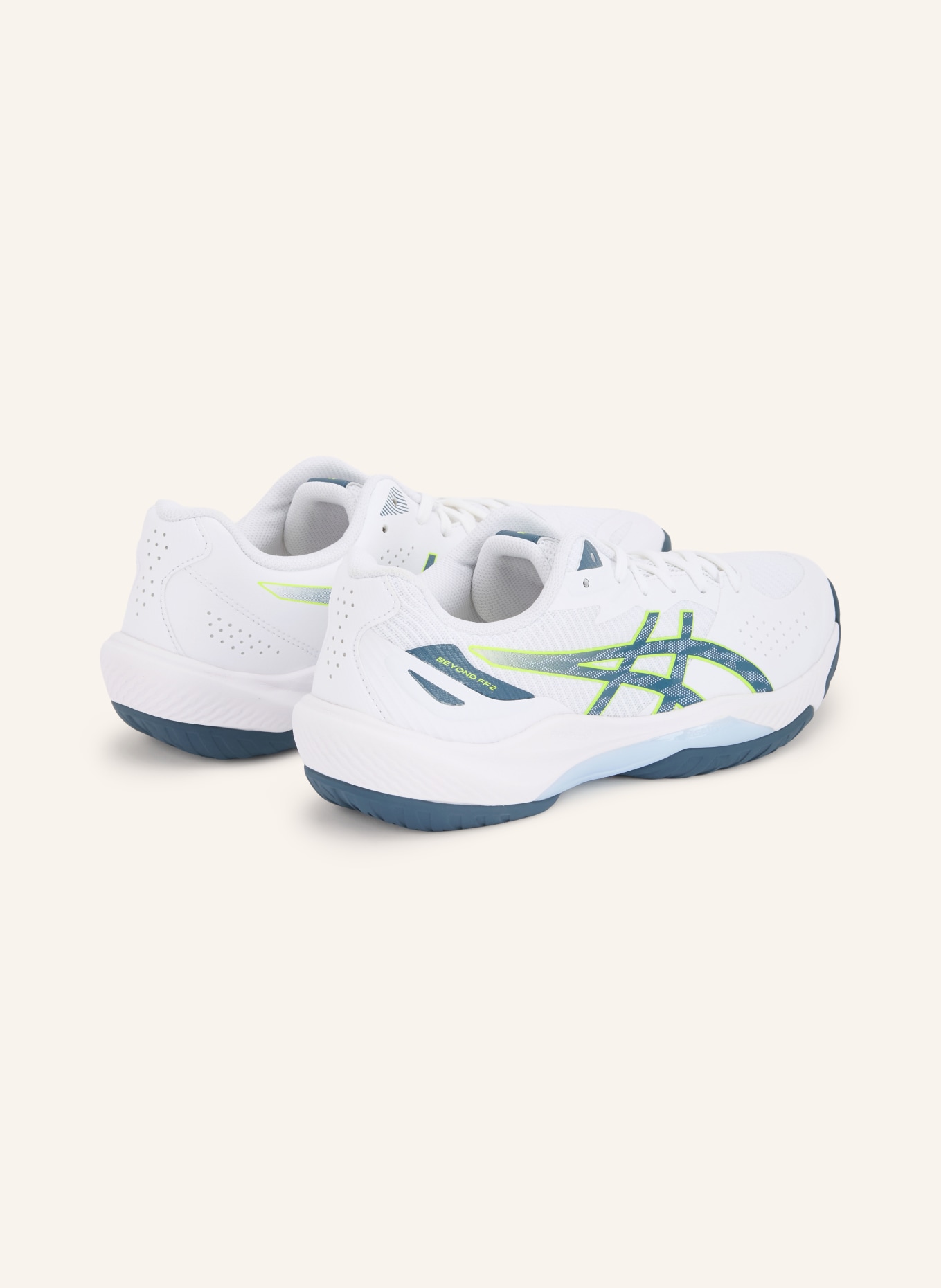 ASICS Indoorschoenen BEYOND FF 2: WIT / NEONGEEL / DONKERBLAUW