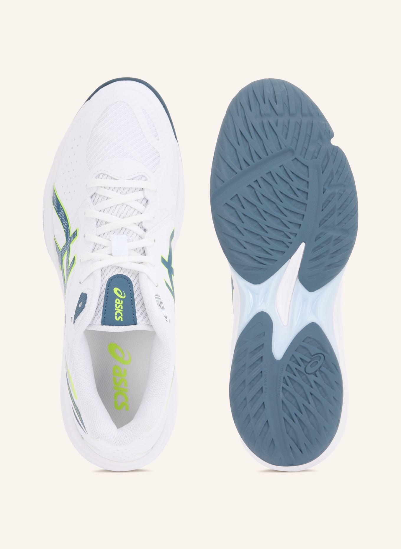 ASICS Indoorschoenen BEYOND FF 2: WIT / NEONGEEL / DONKERBLAUW