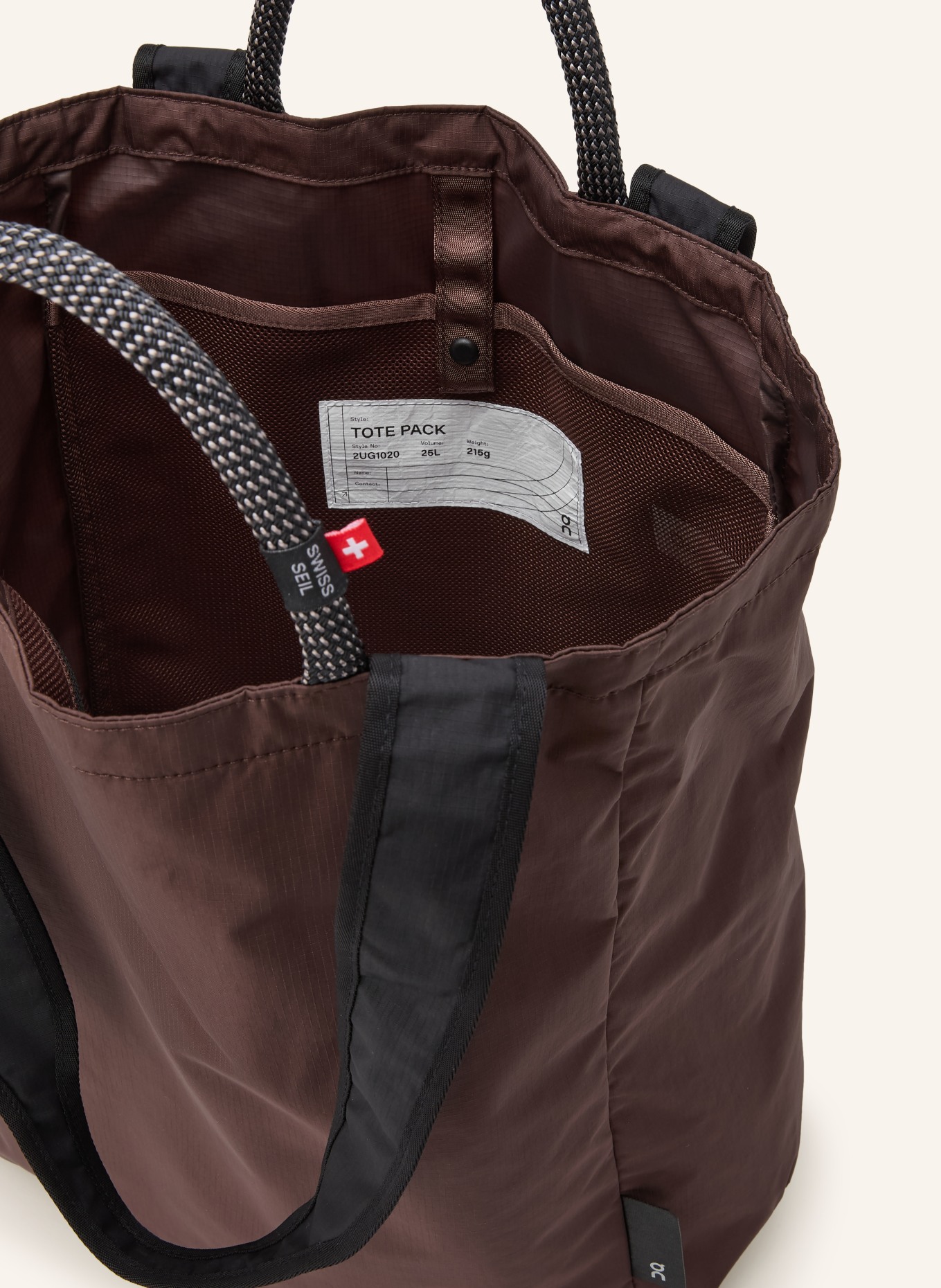 On Geantă de cumpărături TOTE PACK 25 l: MARO ÎNCHIS / ARGINT / NEGRU