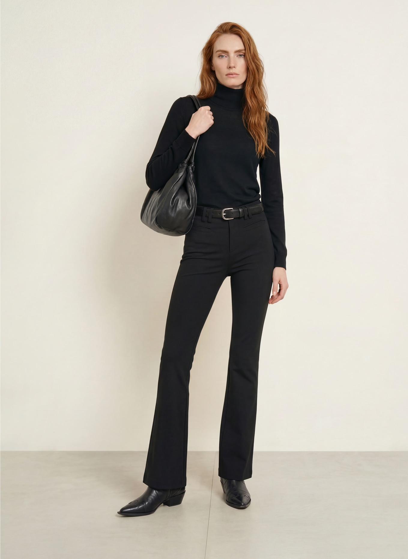 BRAX Bootcut broek SHAKIRA van jersey: ZWART