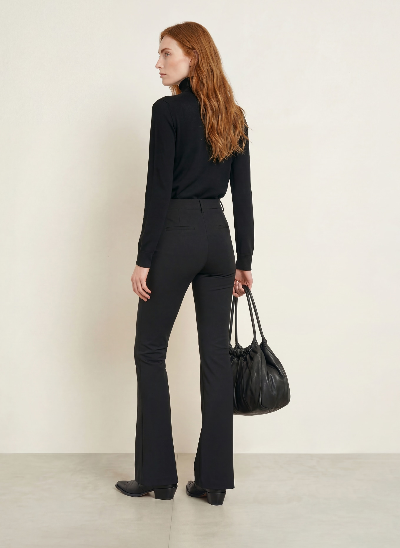 BRAX Bootcut broek SHAKIRA van jersey: ZWART