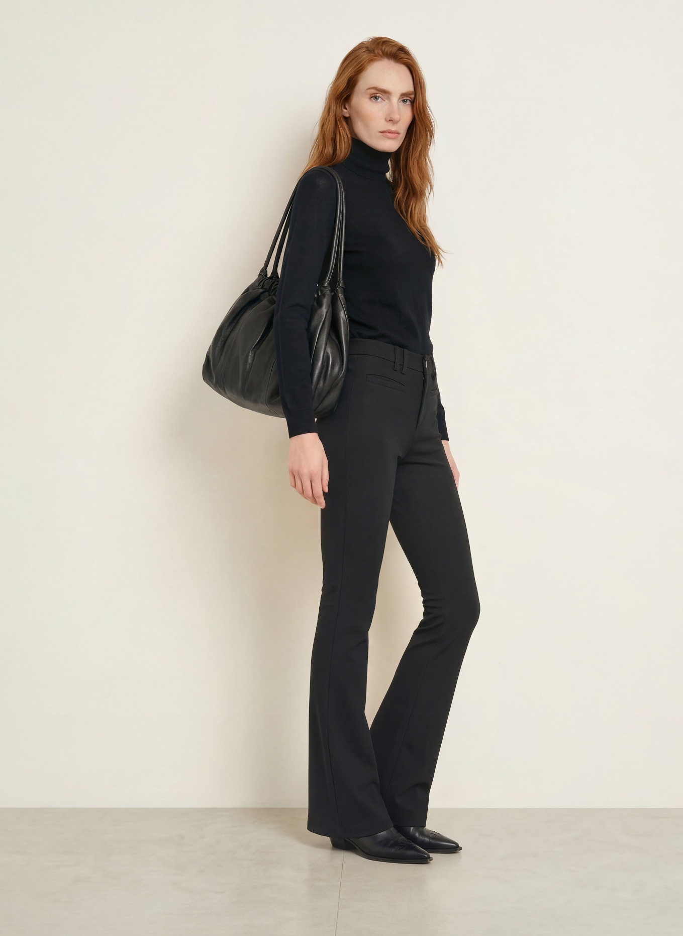 BRAX Bootcut broek SHAKIRA van jersey: ZWART