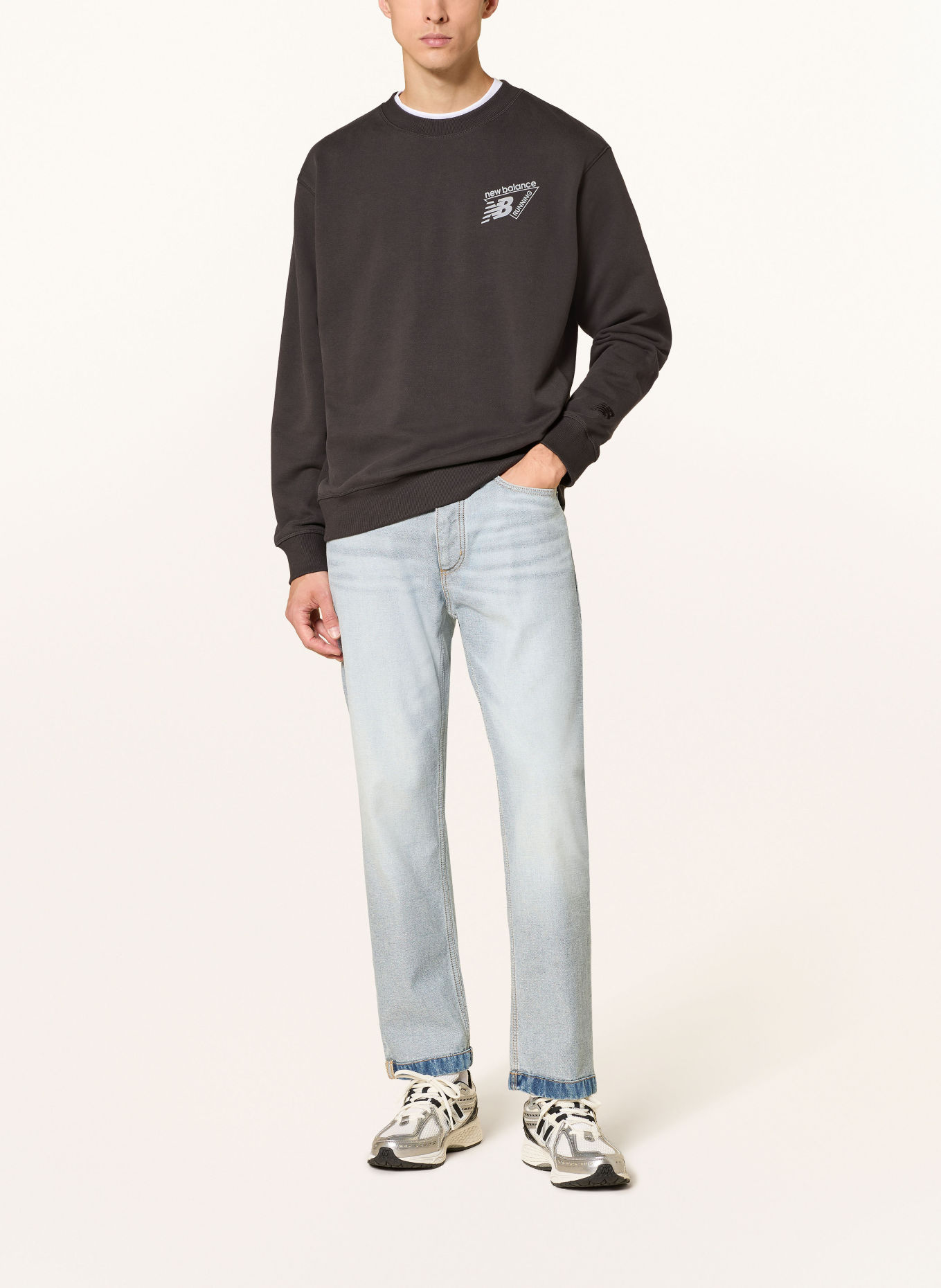 new balance Sweatshirt: SCHWARZ / HELLGRAU