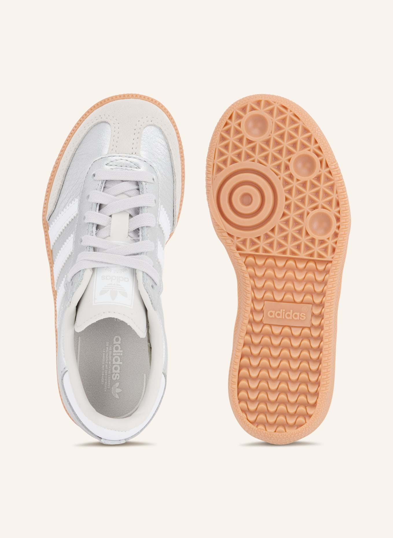 adidas Originals SAMBA OG C Sneakers: SILVER / WHITE