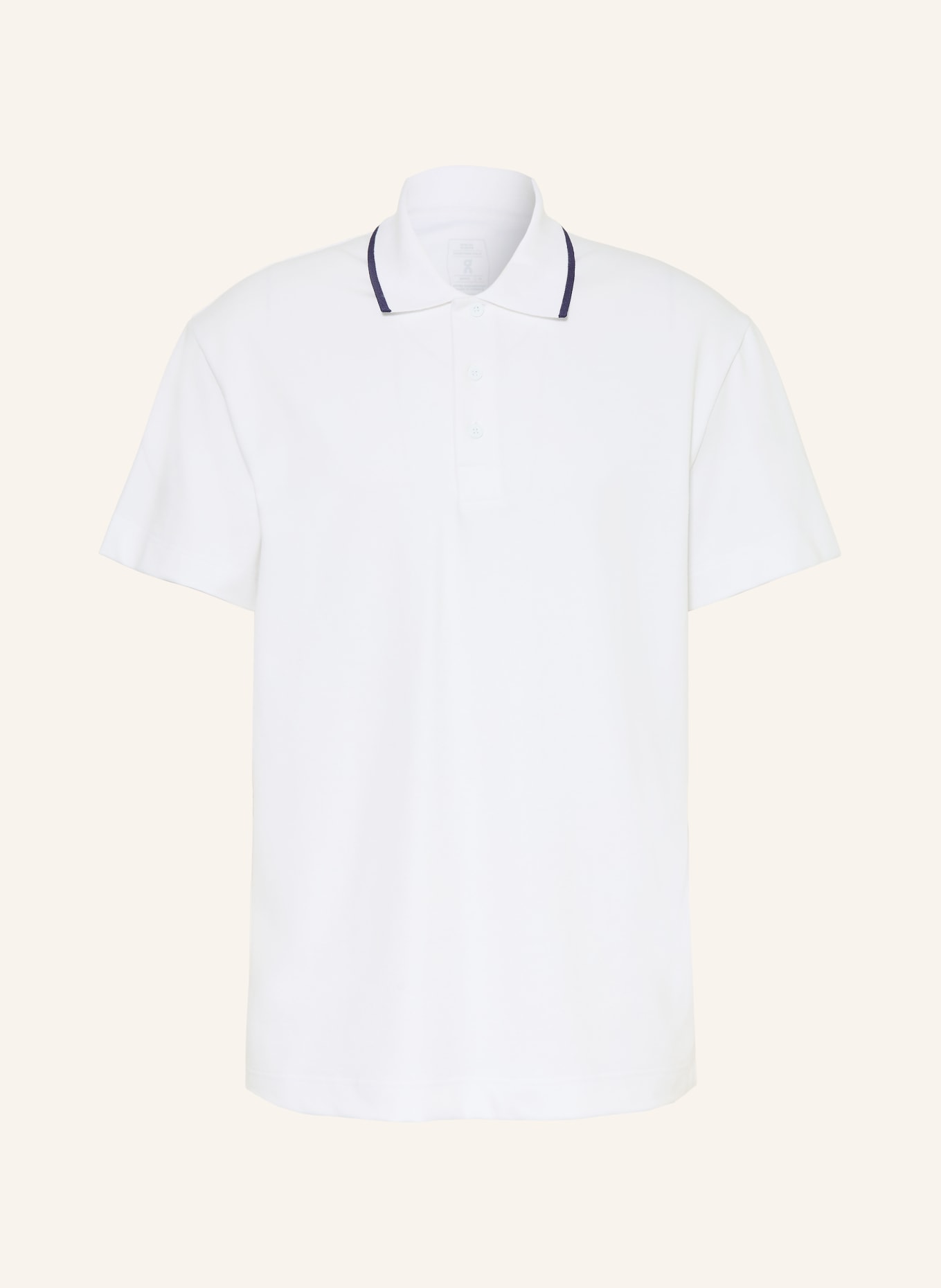 On Piqué-Poloshirt COURTSIDE: WEISS / DUNKELBLAU