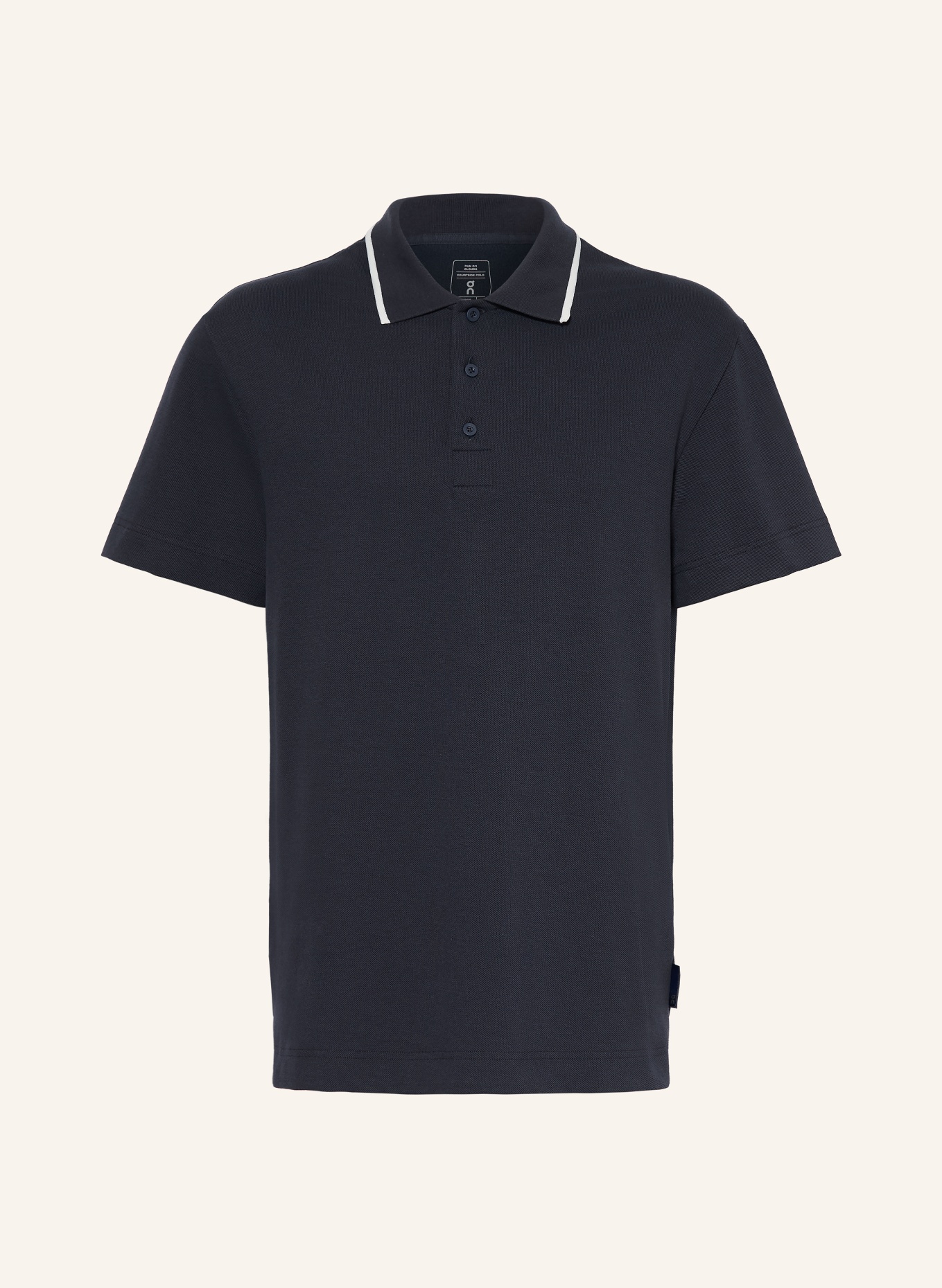 On Piqué-poloshirt COURTSIDE: DONKERBLAUW