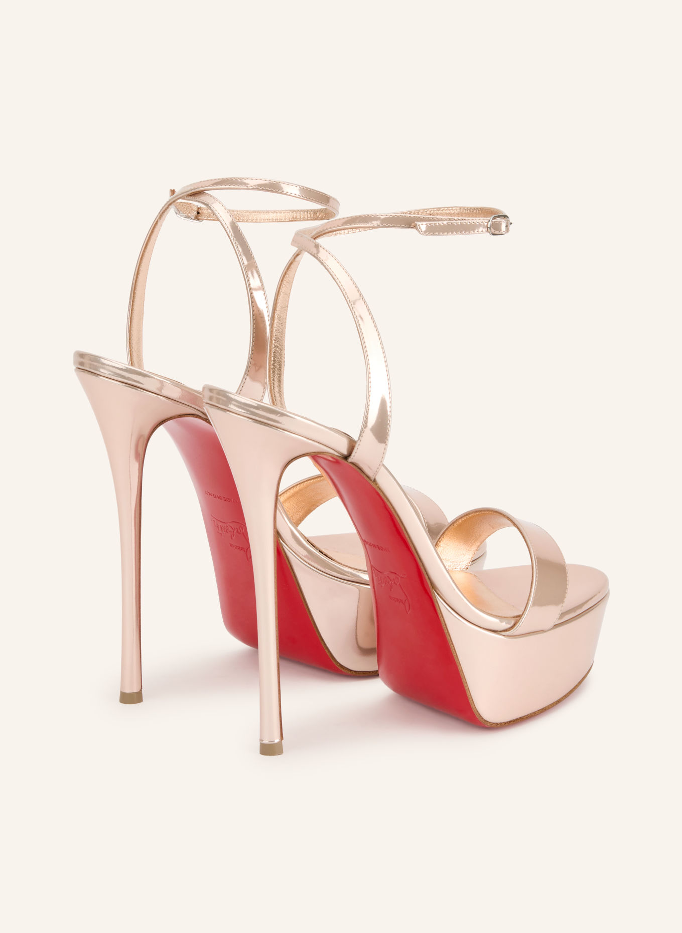 Christian Louboutin Plateau-Sandaletten LOUBI QUEEN ALTA 150: ROSÉGOLD / SILBER