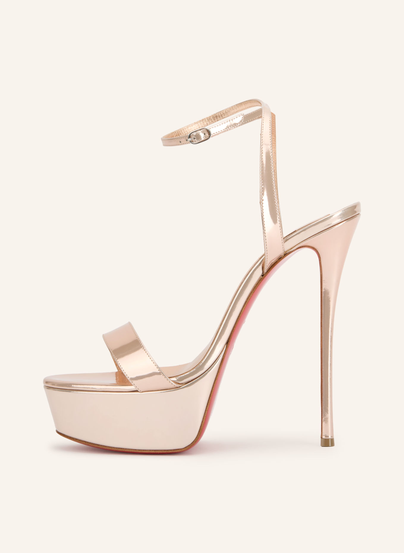 Christian Louboutin Plateau-Sandaletten LOUBI QUEEN ALTA 150: ROSÉGOLD / SILBER
