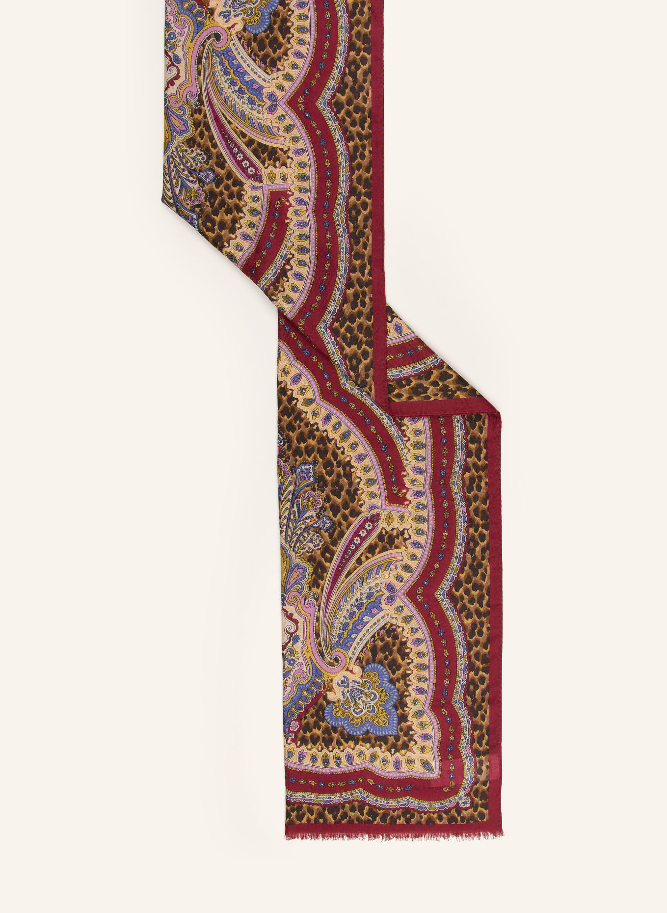 ETRO Schal mit Seide und Cashmere: DUNKELROT / GELB / BLAU