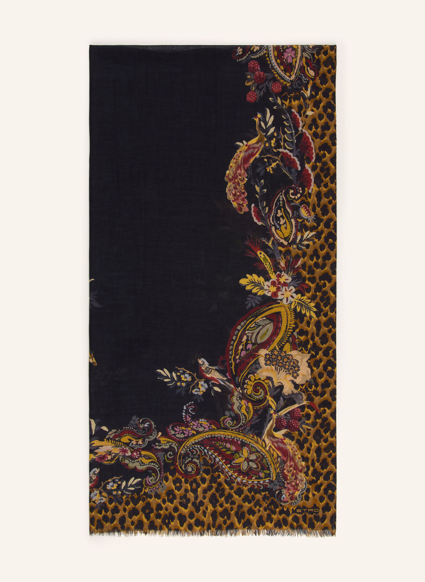ETRO Schal: SCHWARZ / BRAUN / DUNKELROT