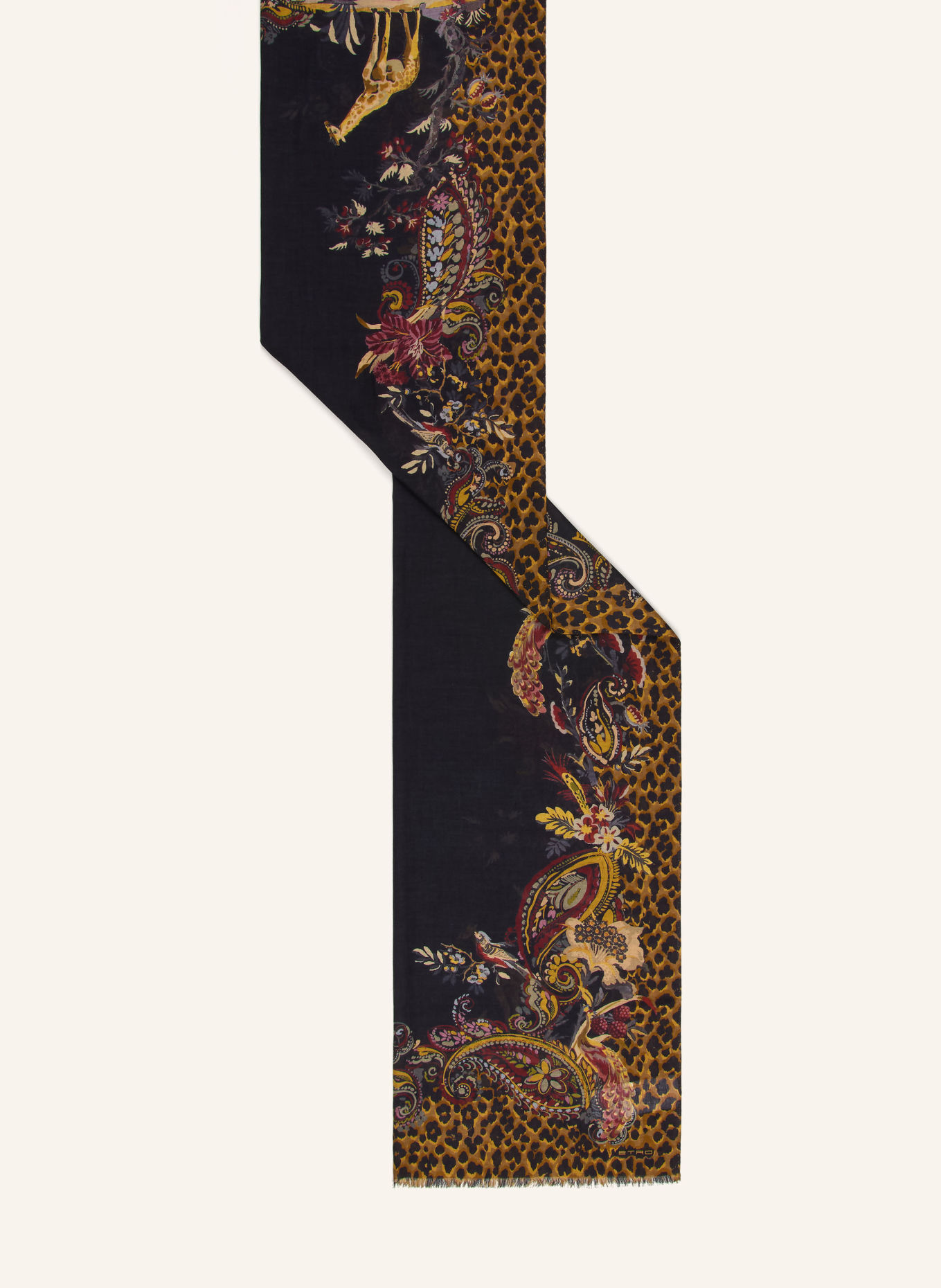 ETRO Schal: SCHWARZ / BRAUN / DUNKELROT