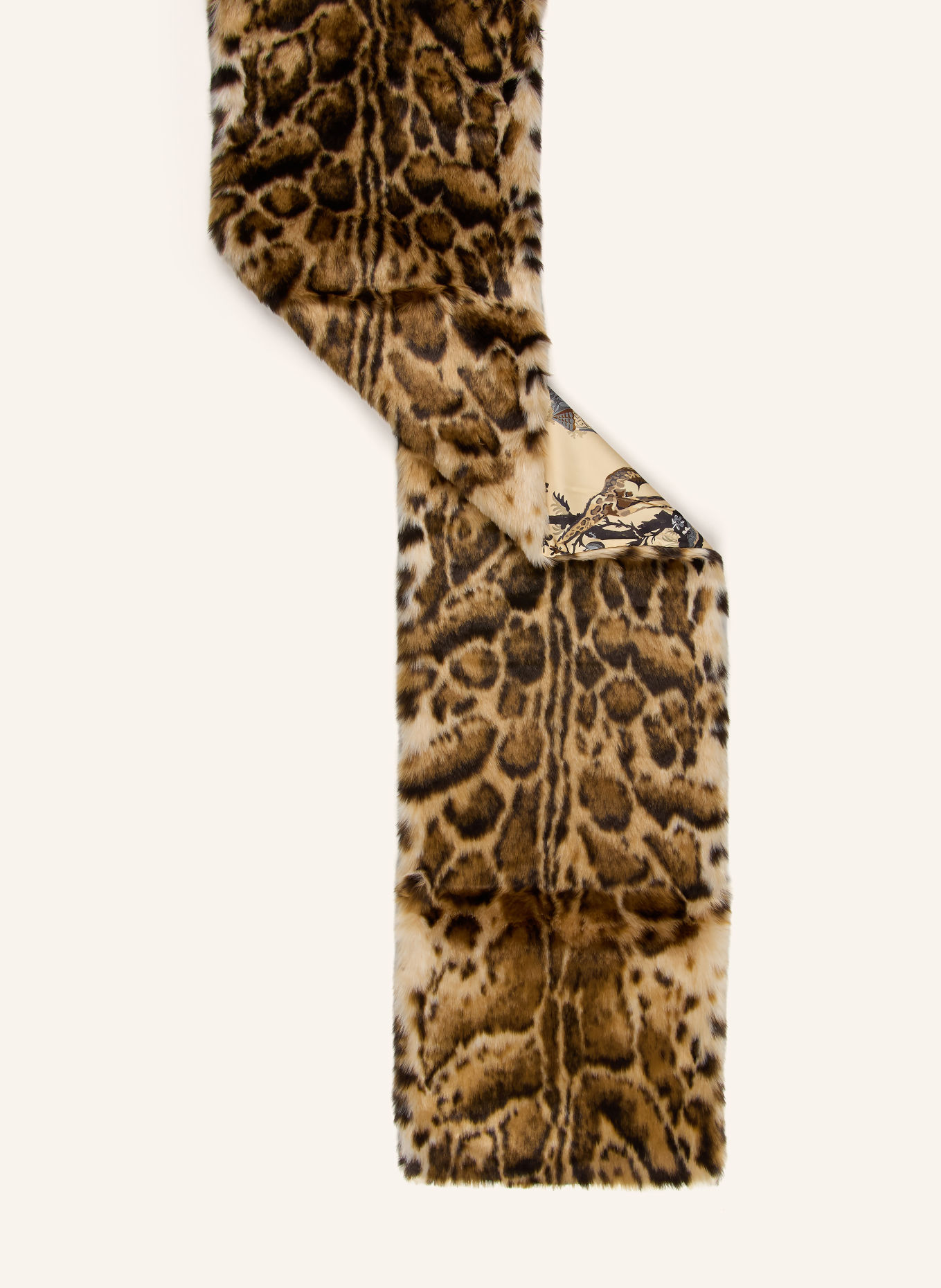 ETRO Schal mit Kunstfell: BRAUN / BEIGE / BLAUGRAU