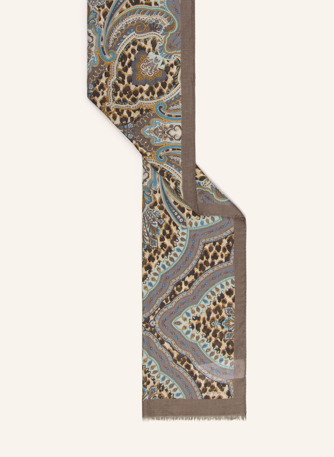 ETRO Schal: GRAU / DUNKELGELB / BLAU