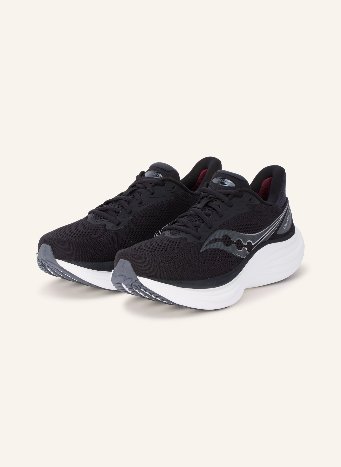 saucony TRIUMPH 24 Running Shoes: BLACK / SILVER