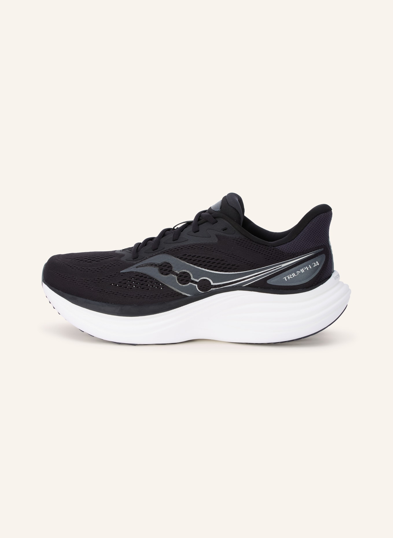 saucony TRIUMPH 24 Running Shoes: BLACK / SILVER
