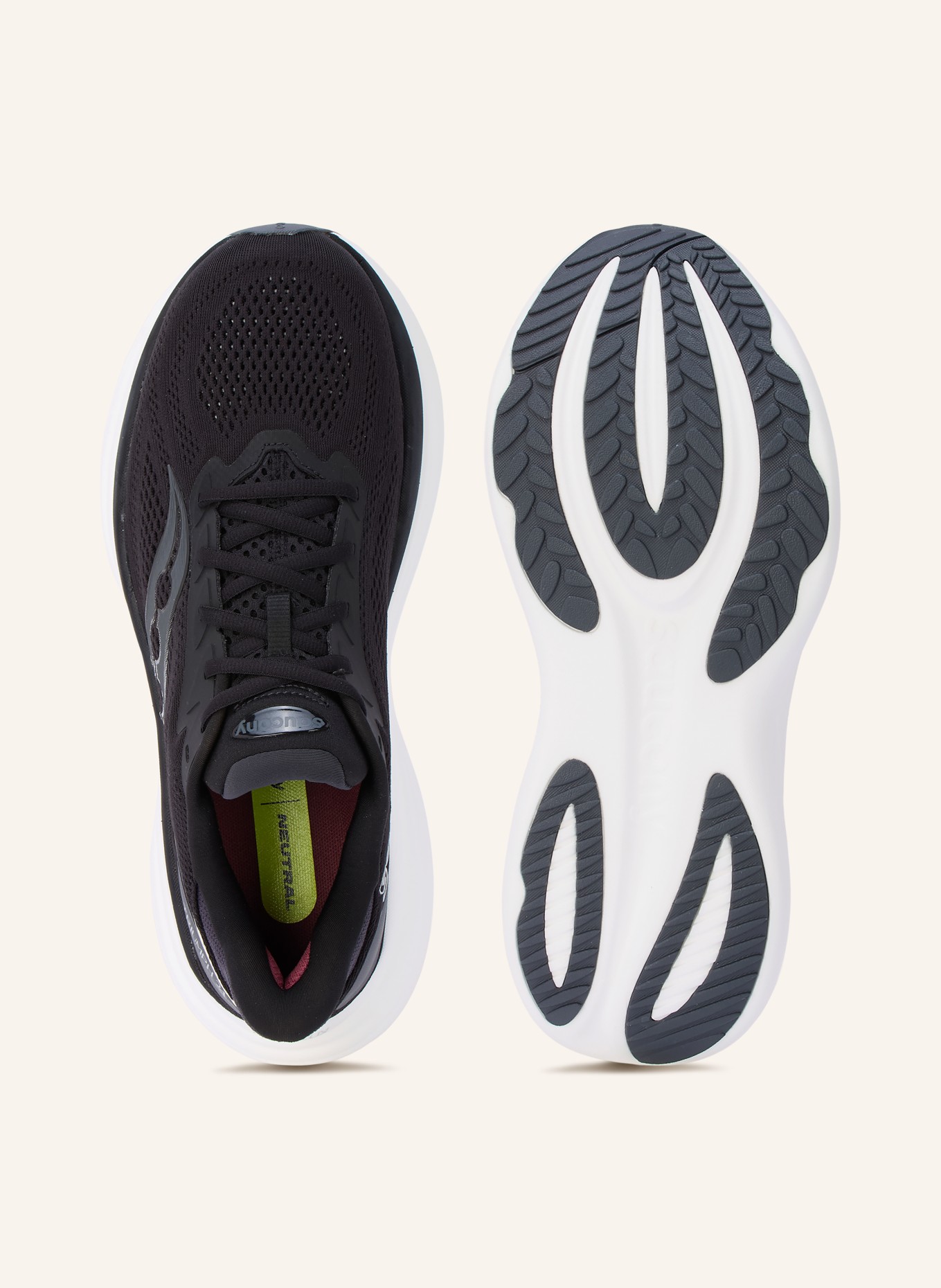 saucony TRIUMPH 24 Running Shoes: BLACK / SILVER