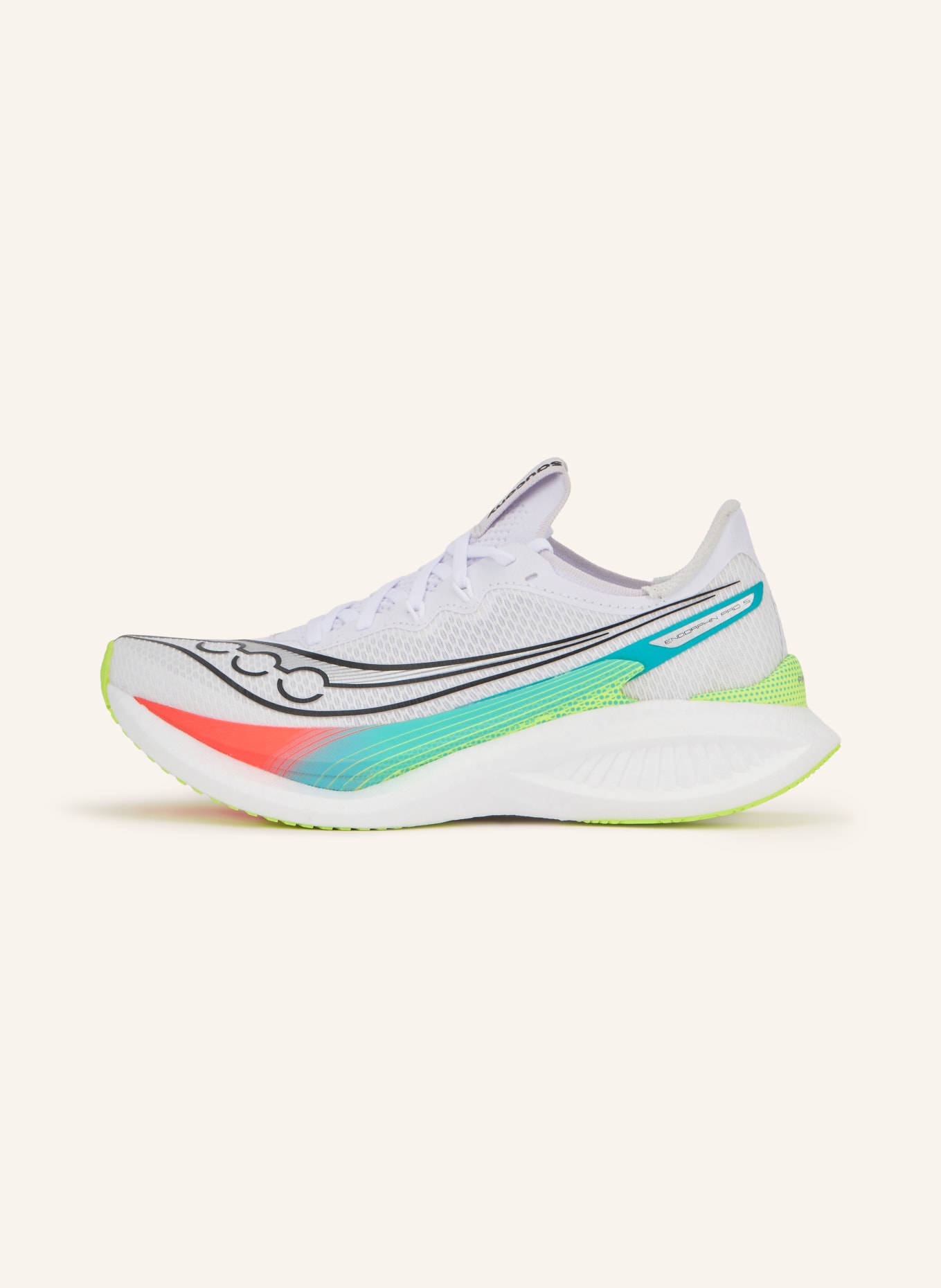 saucony ENDORPHIN PRO 5 Running Shoes: WHITE / TEAL / BLACK